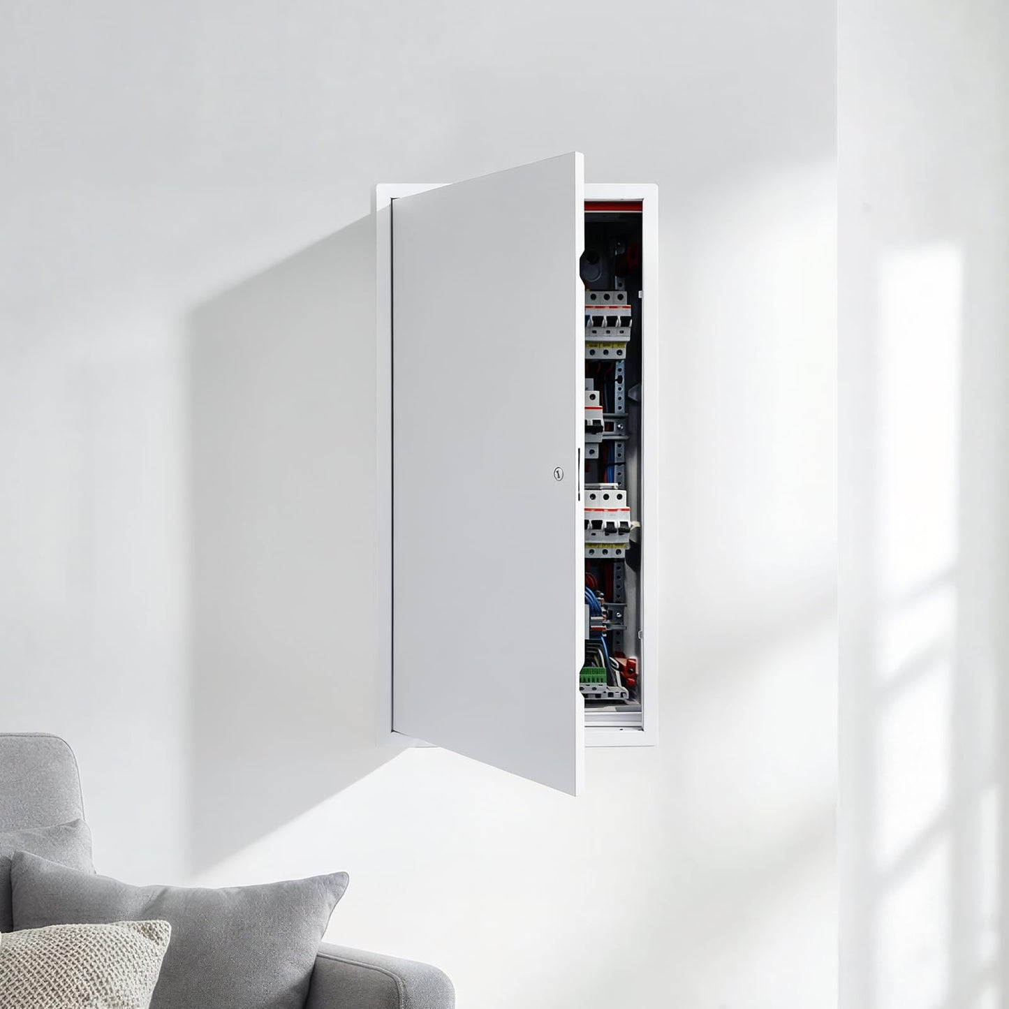 VEVOR Access Panel for Drywall, 30.3 x 15.2 in Galvanized Steel Access Door, Easy Install Hinged Service Panel with Screwdriver Latch, for Ceiling Plumbing Electrical, 14.4 x 29.4 in Cutout Size White