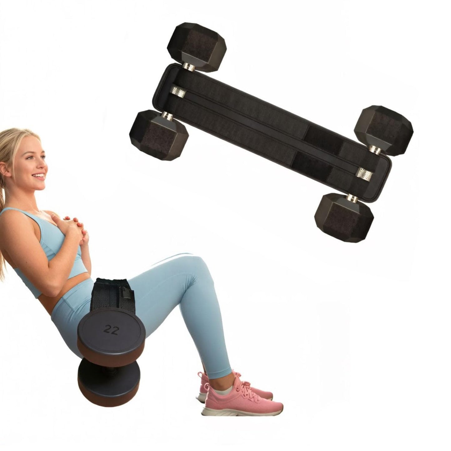 Hip Thrust Belt with Barbell Pad, Adjustable Weight Lifting Belt for Squats, Glute Bridge & Lower Body Workouts, Thick Foam Cushion for Hip Protection, Portable Gym Fitness Support Belt