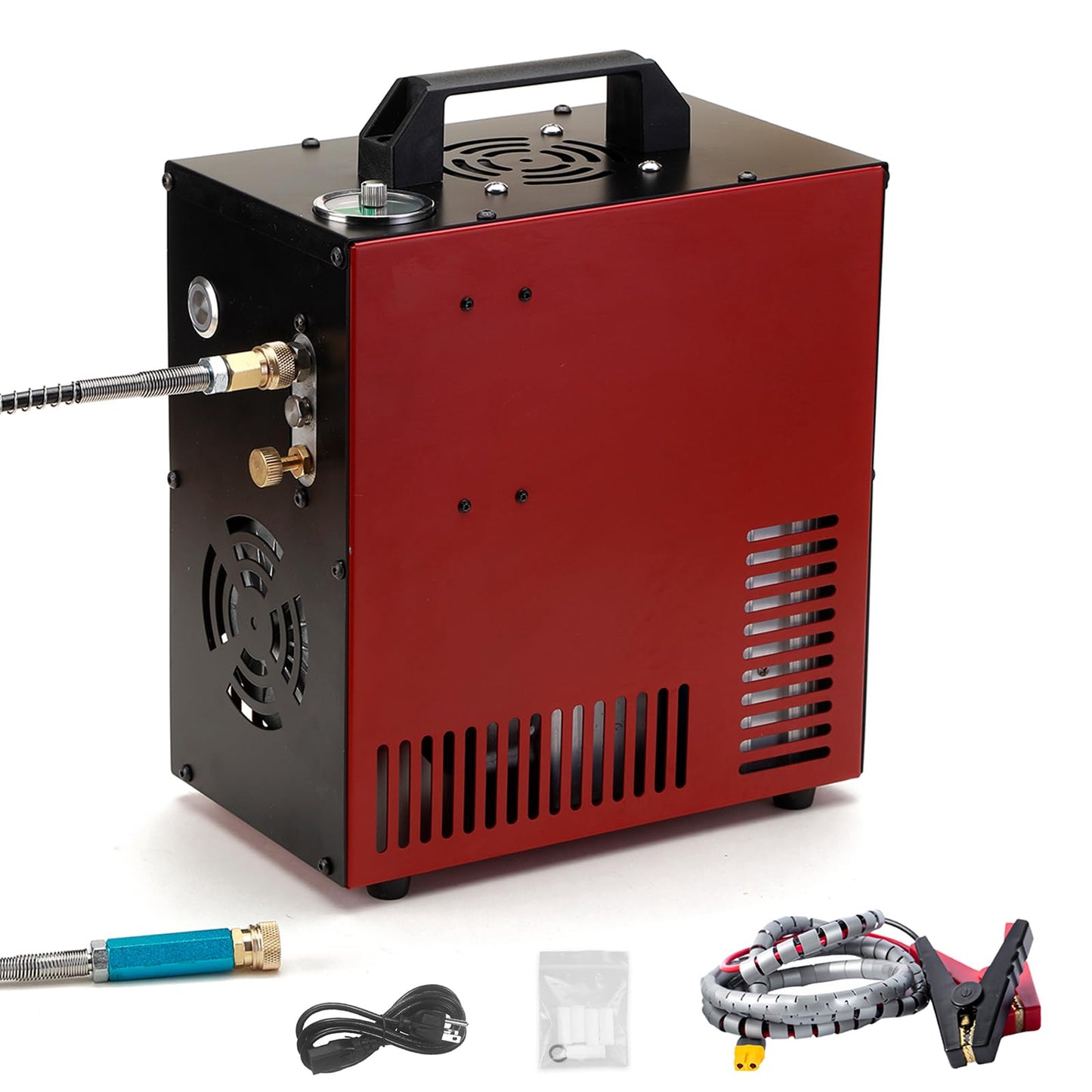 Thunder 4500Psi PCP Air Compressor,Refilling Up to 1.6L,Fast Fill for Airguns or Paintball Tank,Auto Shut Off,Water/Oil Free,Built-in Converter and Cooling Fan,350W Portable Pcp Pump