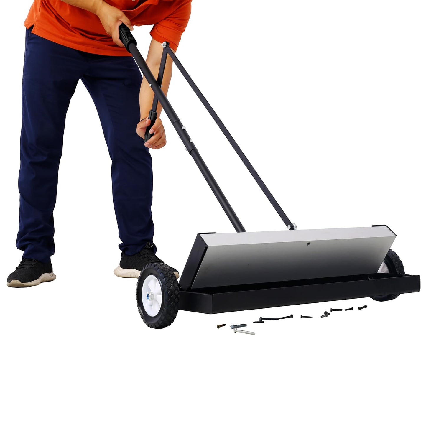 SPOFLYINN 24'' Rolling Magnetic Pick-Up Sweeper, One Size, 24 Inches