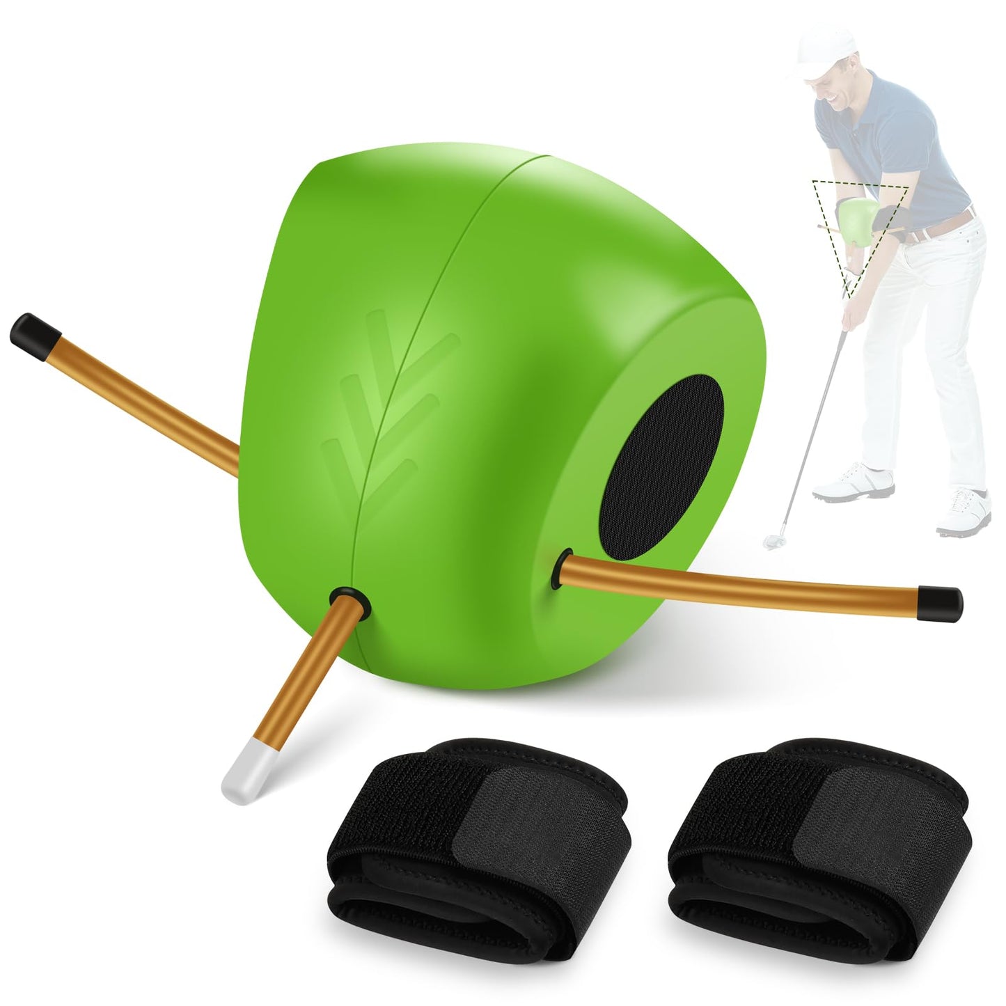 NIXOOT The Connector Golf Training Aid with Dual Velcro Straps – Golf Swing Trainer for Posture Correction, Arm Structure & Swing Mechanics, Portable Golf Practice Equipment