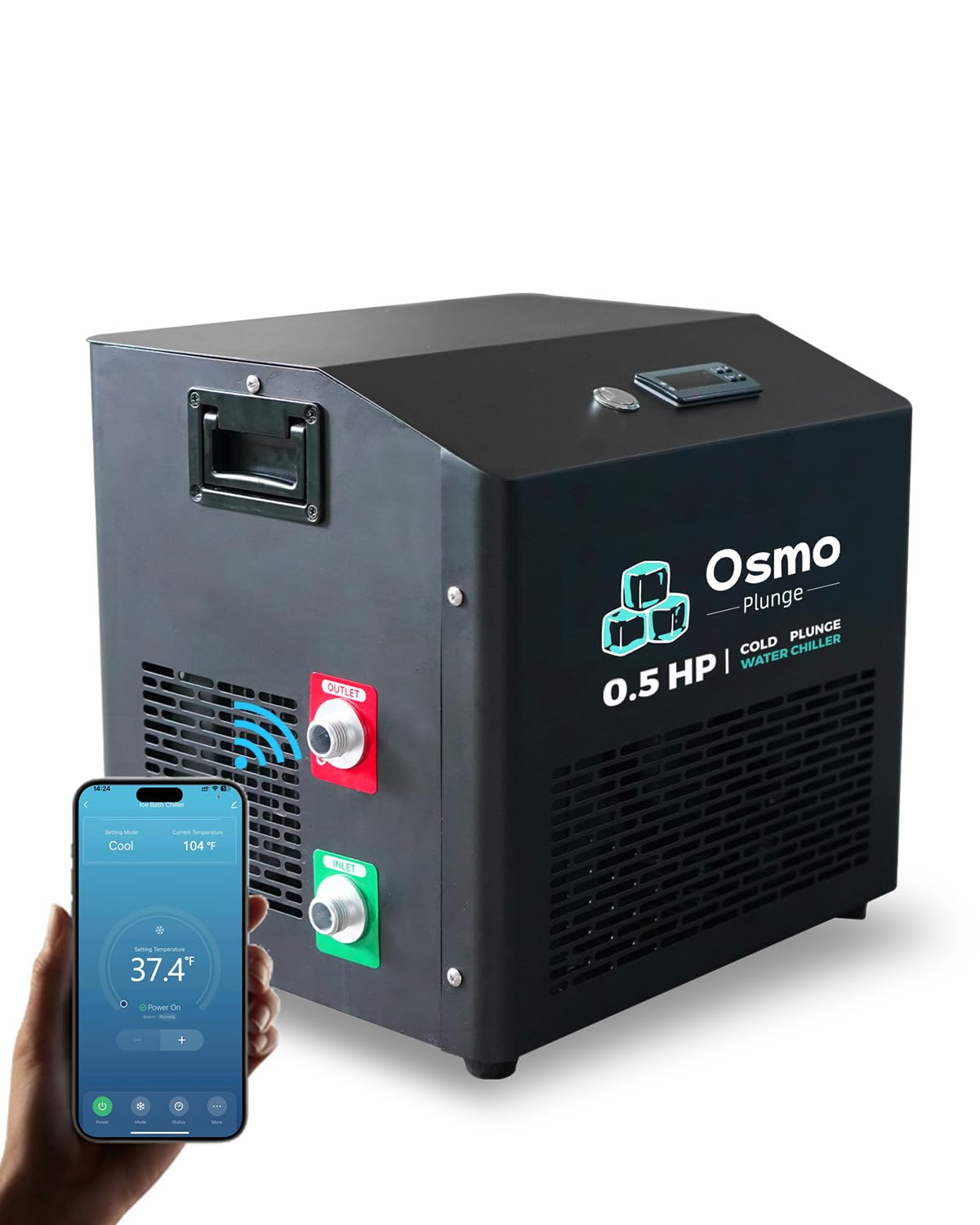 1/2 HP Ice Bath Chiller Cold Plunge Water Chiller for Home Use Compatible with Cold Tubs 1200W Fast Cooling, App-Enabled Temperature Control, Low Noise, IPX4 Splash Resistant