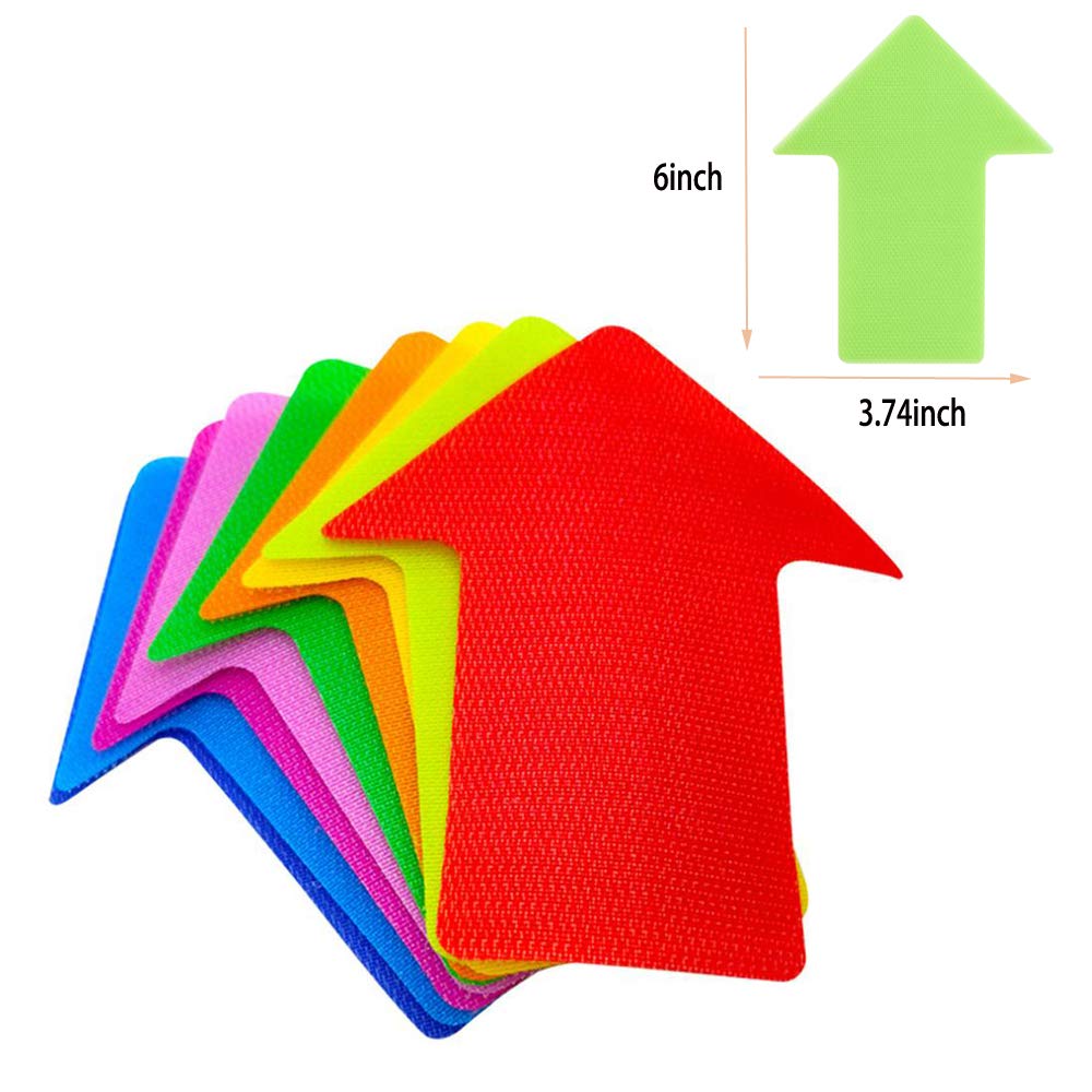 63 Pieces Arrow Carpet Markers for Classroom, Social Distancing and Wait Line Up Flexible Group Activity Game (6 Inches)