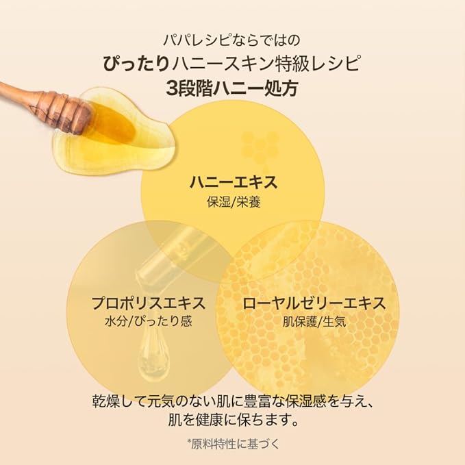 Papa Recipe Bombee Pepta Honey Mask 10 Pack ??Hydrating Sheet Mask with 6 Types of Hyaluronic Acid and Honey Propolis Complex ??Korean Skincare