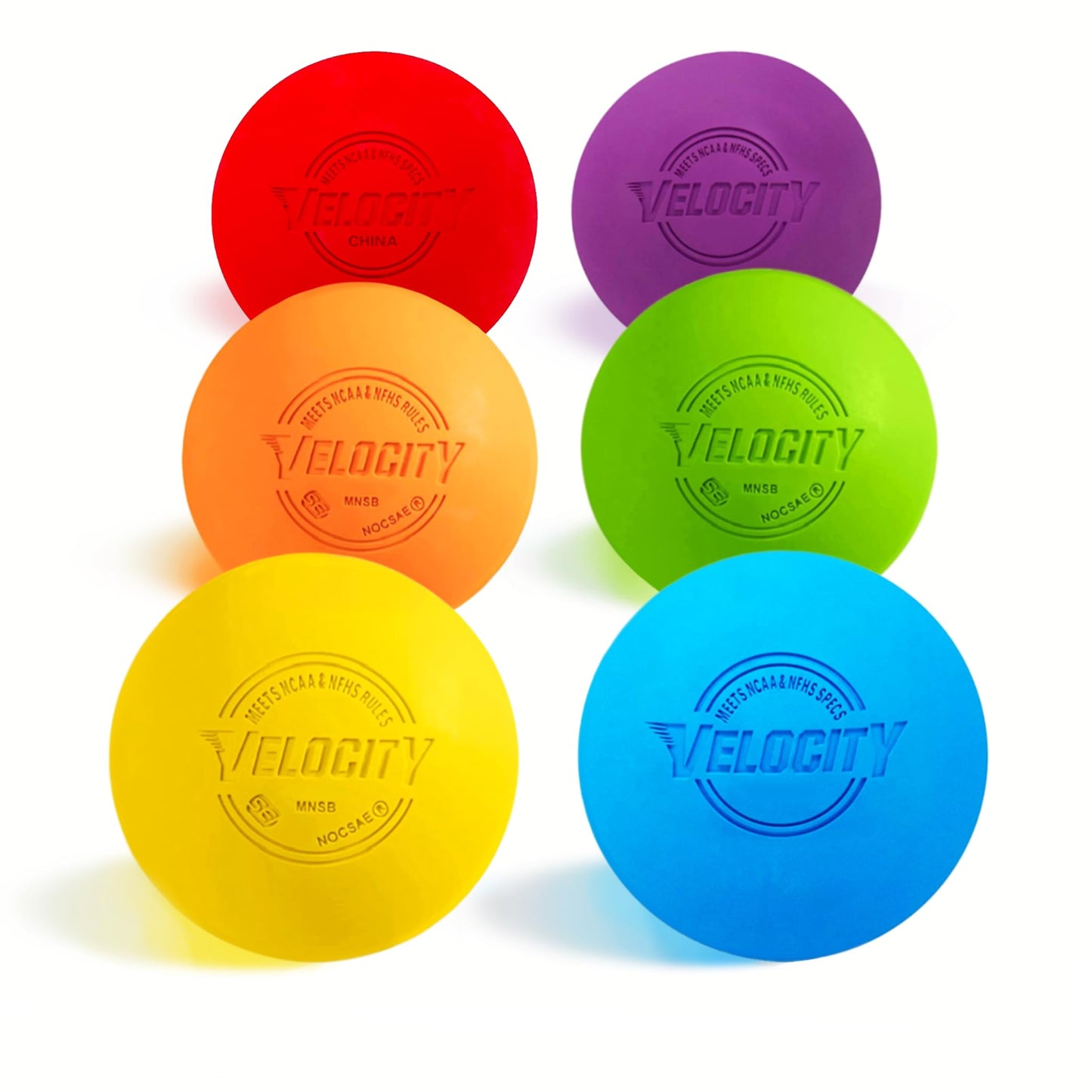 Velocity Practice Lacrosse Balls - 60 Pack - Official Size and Weight - Multi Color