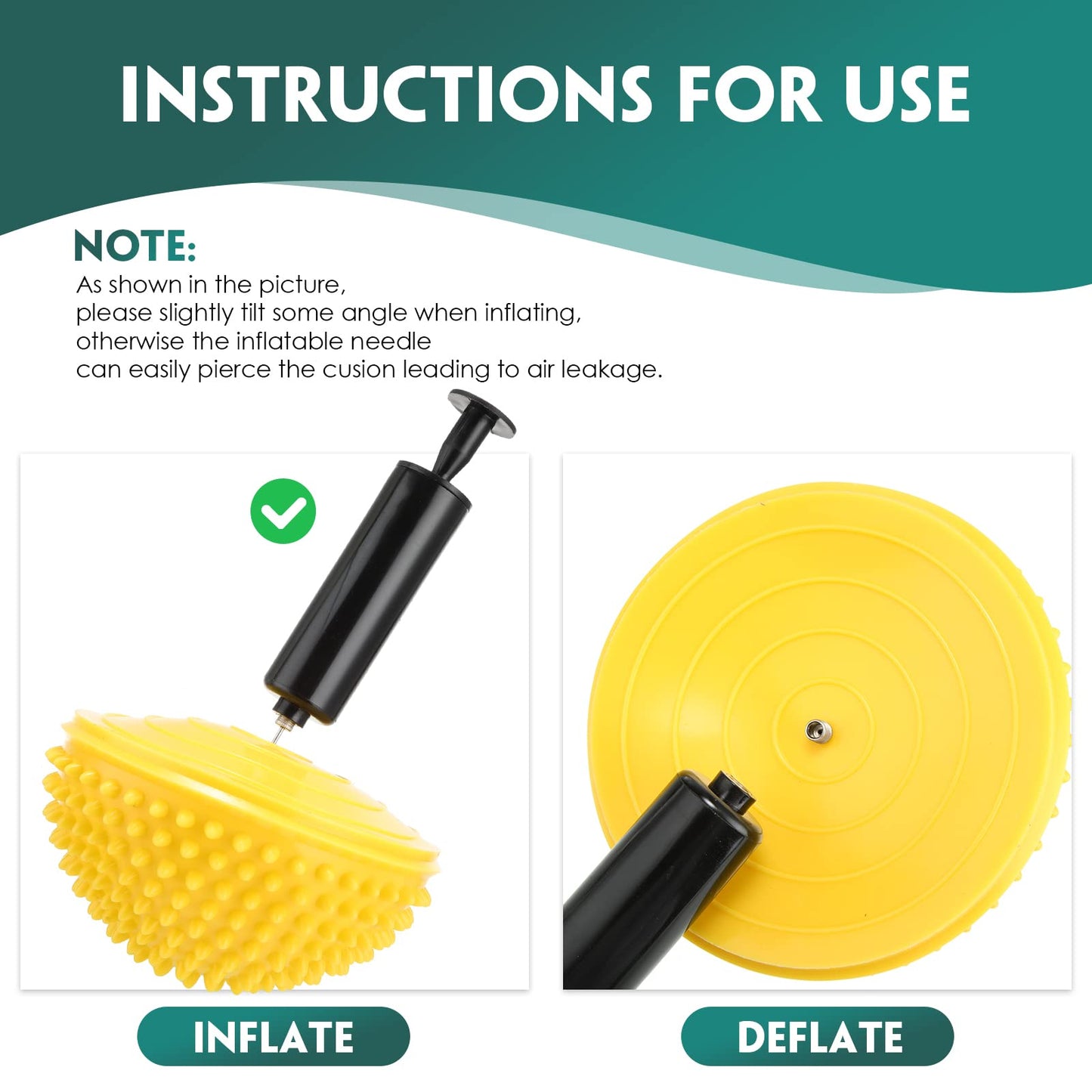 Hungdao 12 Pack Balance Pods Stability Balance Trainer Dots with Needle Pump Half Spiky Fitness Ball Domes for Men Women Stability Training, Physical Therapy, Core Strength Gymnastics Home Exercise