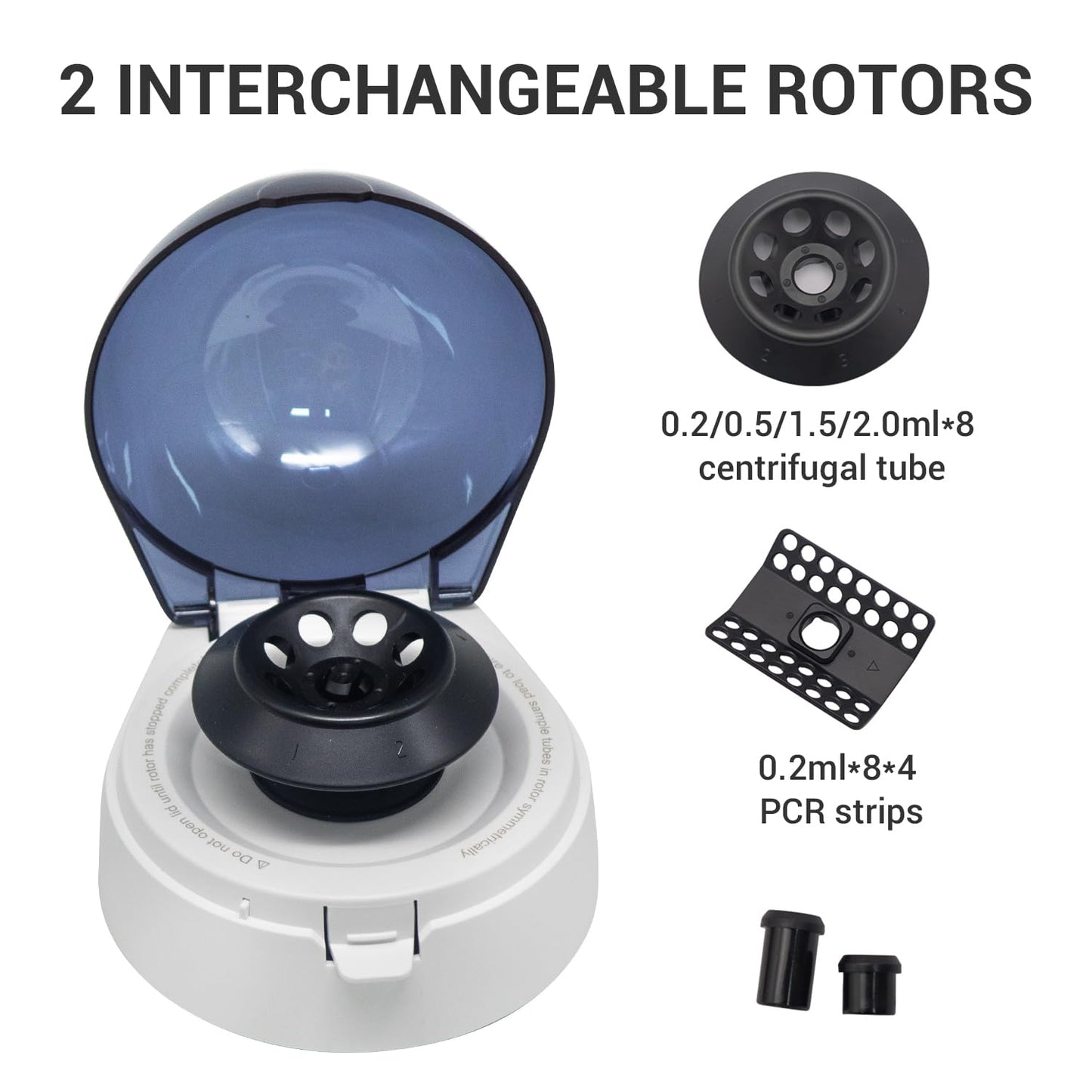 WEST TUNE 7000 RPM Microcentrifuge，Lab Benchtop Centrifuge.Mini Centrifuge Machine with Low Noise,2 Rotors for 0.2/0.5/1.5/2ml Centrifuge Tubes and PCR Strips