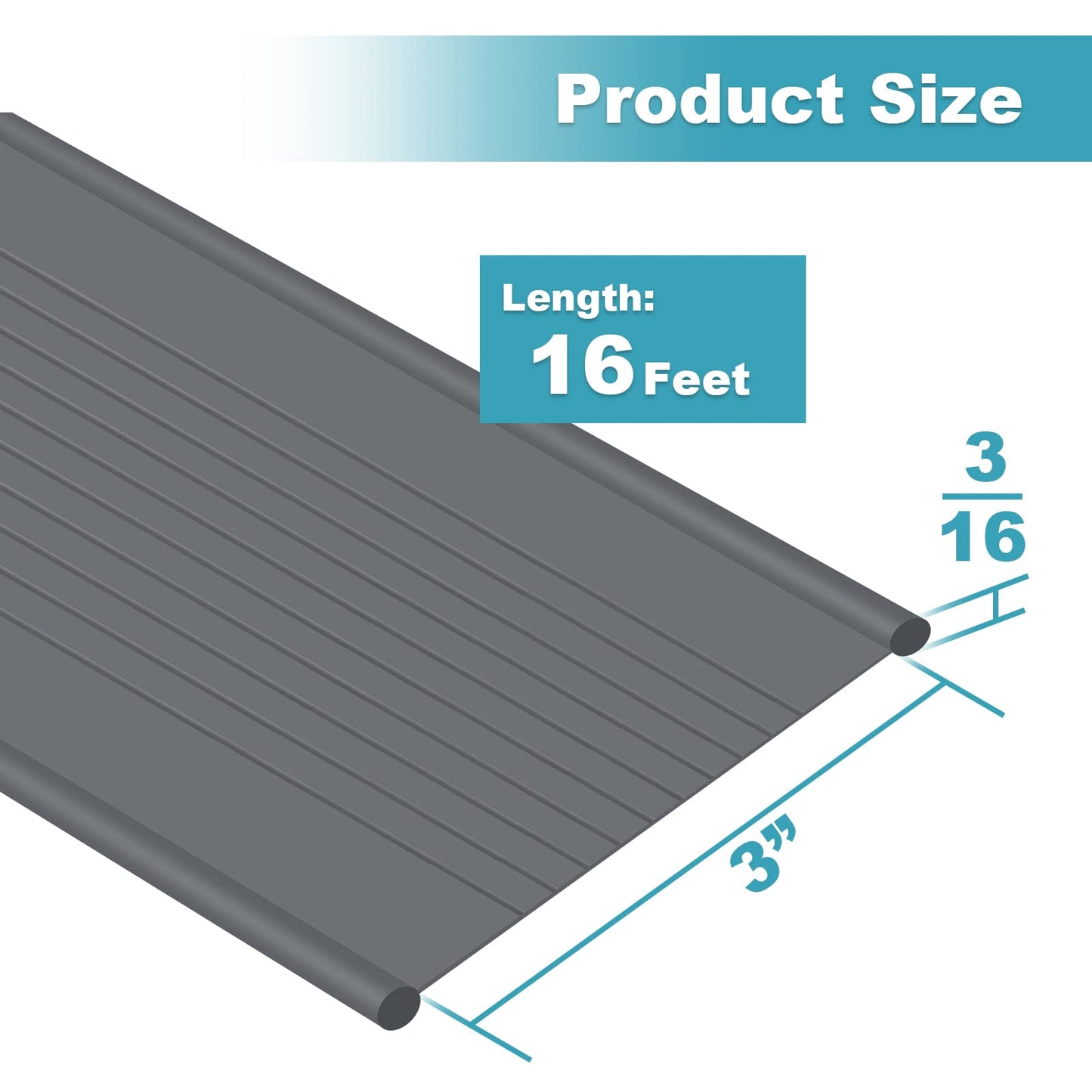 Garage Door Weather Seal - Bottom Seal Bead Type - Grey Vinyl (16')