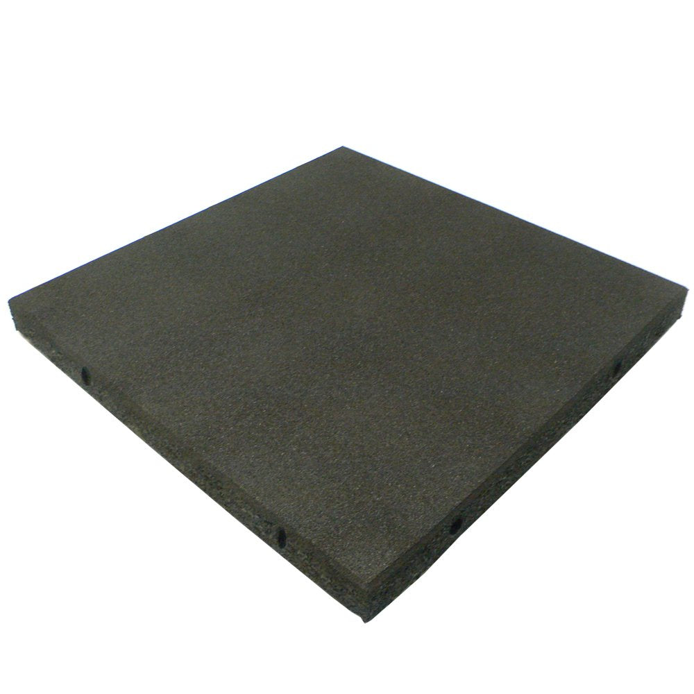 Rubber-Cal Eco-Safety Interlocking Playground Tiles - 2.50 x 19.5 x 19.5 inch - 10 Pack - 28 Square Feet Coverage - Black