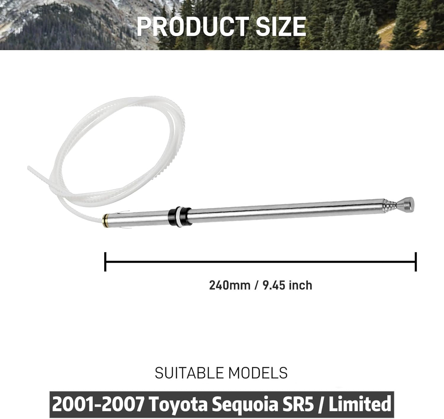 MODIGT 2001-2007 SR5 #86337af011 Power Antenna Mast Compatible with Toyota Sequoia / Limited,Replace Part Number
