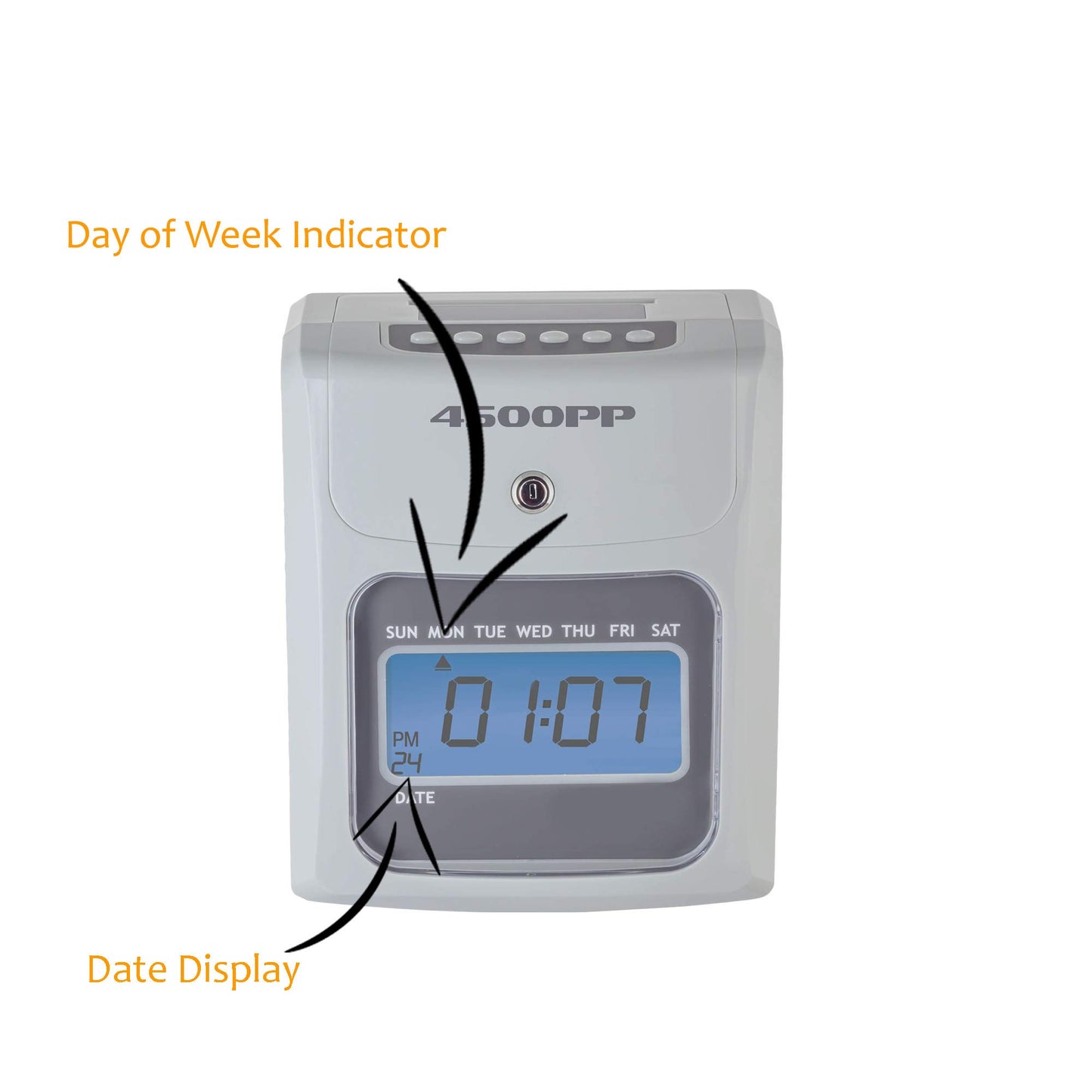 Nile Products - 4500PP Electronic Calculating Time Clock, Employees in/Out Time Tracker, Small Business Punch Pack Bundle Includes: 25 Time Cards,1 Ink Ribbon and 2 Security Keys