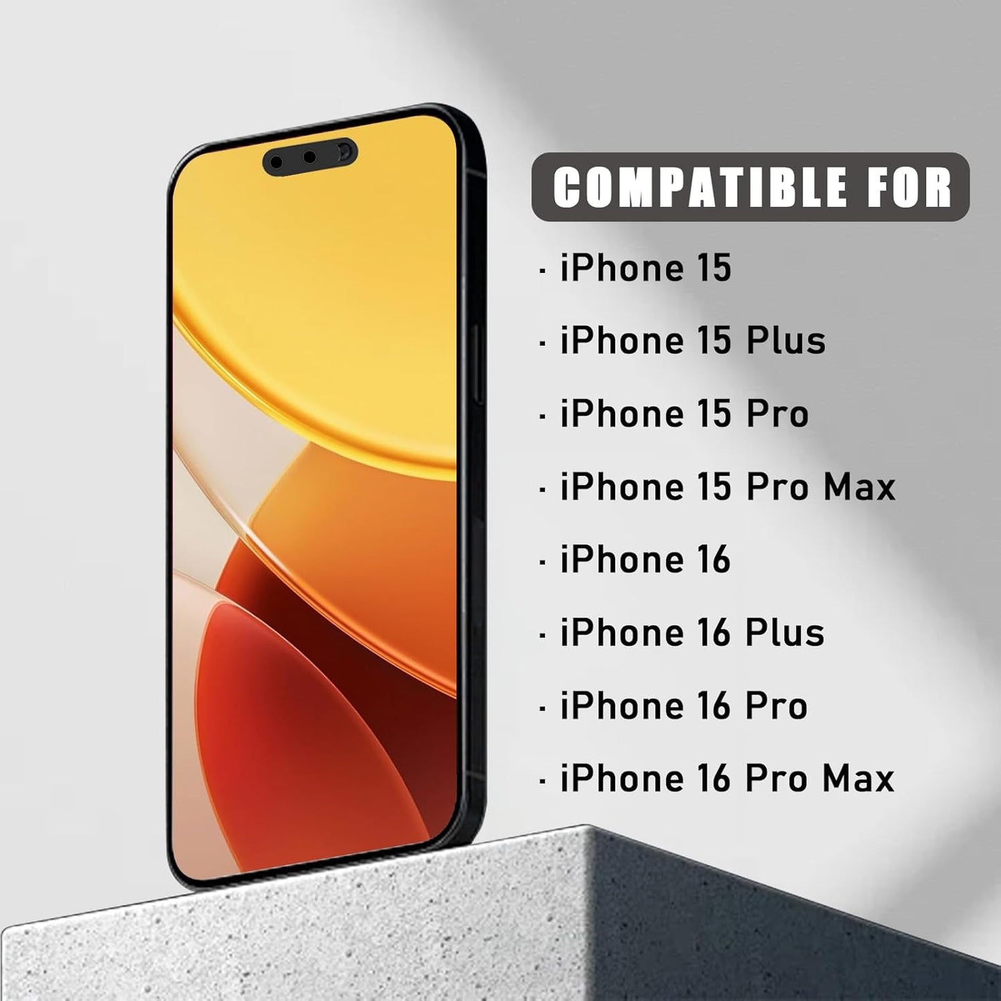 15/15 Plus/15 Pro/15 Max/16/16Plus/16 Pro/16 2 Pack-Black Phone Webcam Cover,Updated Front Camera Cover Compatible