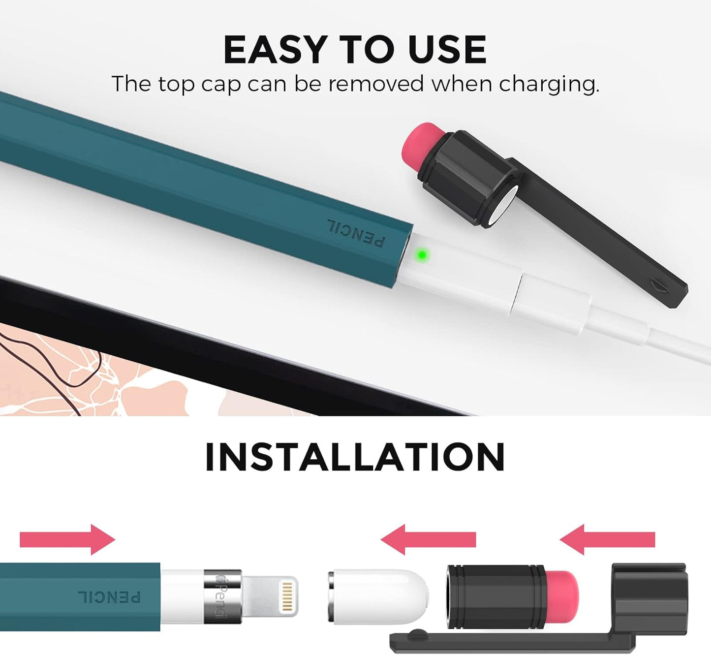 TRONWIN 1st 1st Apple Pencil Generation Case, Silicone Pencil Sleeve Cover Perfect Grip Skin Classic Design with Sturdy