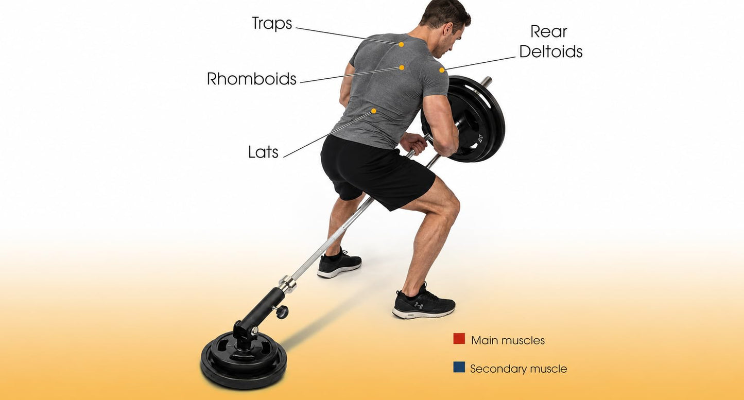 Yes4All Landmine Attachment for 1" & 2" Barbells with Weight Plate Holder, 360 Swivel & Heavy Duty Steel Construction for T-Bar Rows, Presses & Storage, 8"x4" Pivot Sleeve & Double D Handle Combo