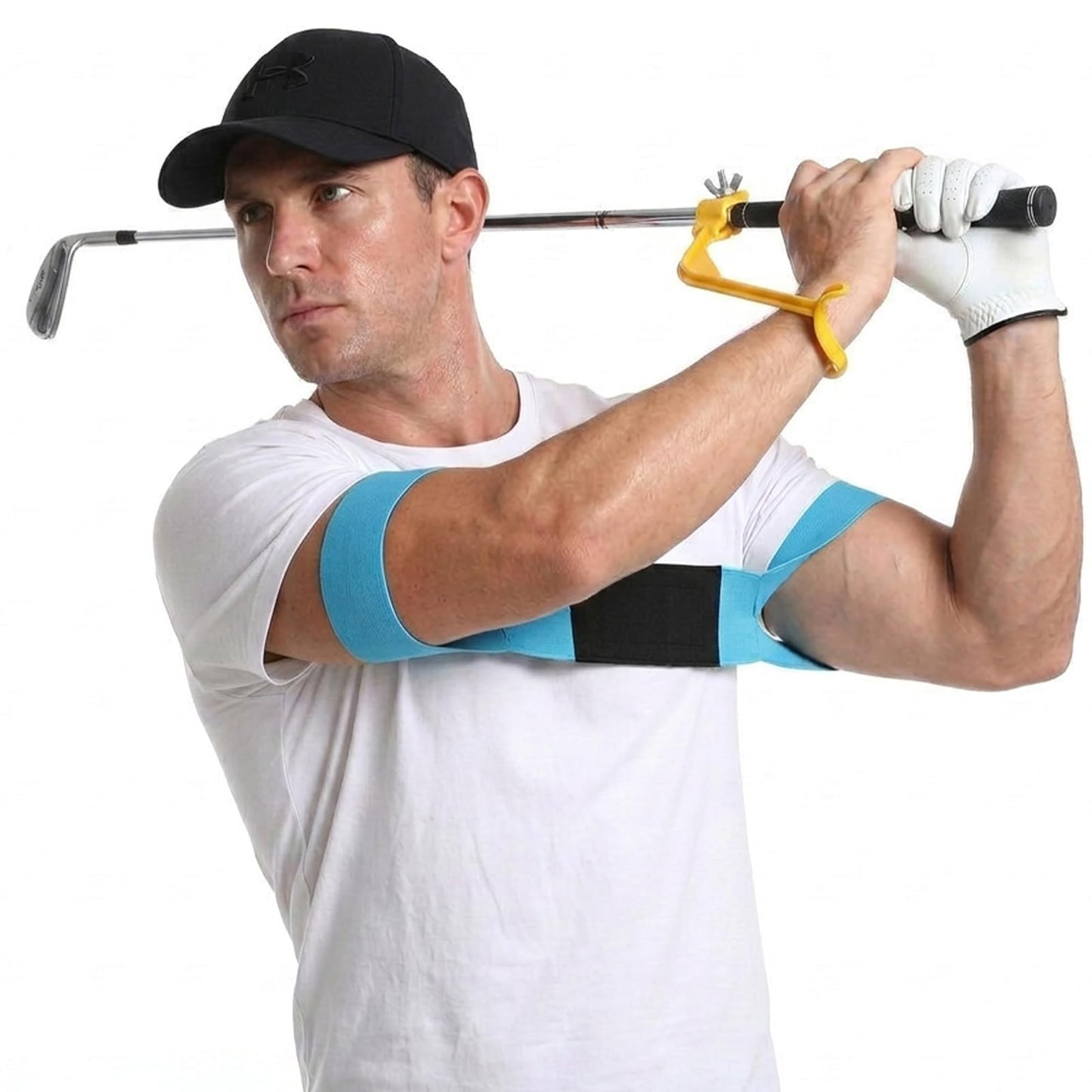 Sorcristy Golf Training Wrist Hinge and Swing Correcting Arm Band, Golf Swing Training Aid for Golfers Beginners Arm Elbow Posture Teaching Accessory for Club Practice