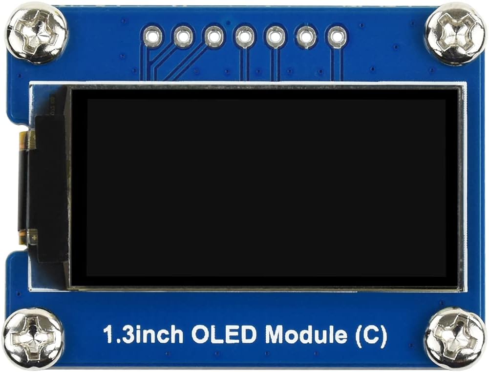 waveshare 1.3inch 64128 I2C OLED Module, Resolution Black/White Display Module with SPI and Interface for Raspberry Pi