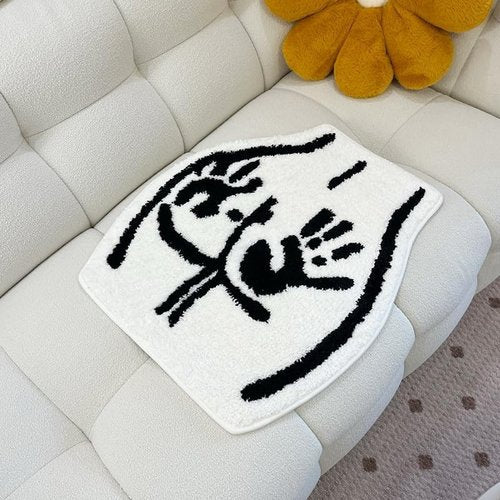 LAKEA Tufted Bathroom Rug - Soft, Non-Slip, Absorbent Handmade Carpet | 23.6" x 21.7" Handprint Design
