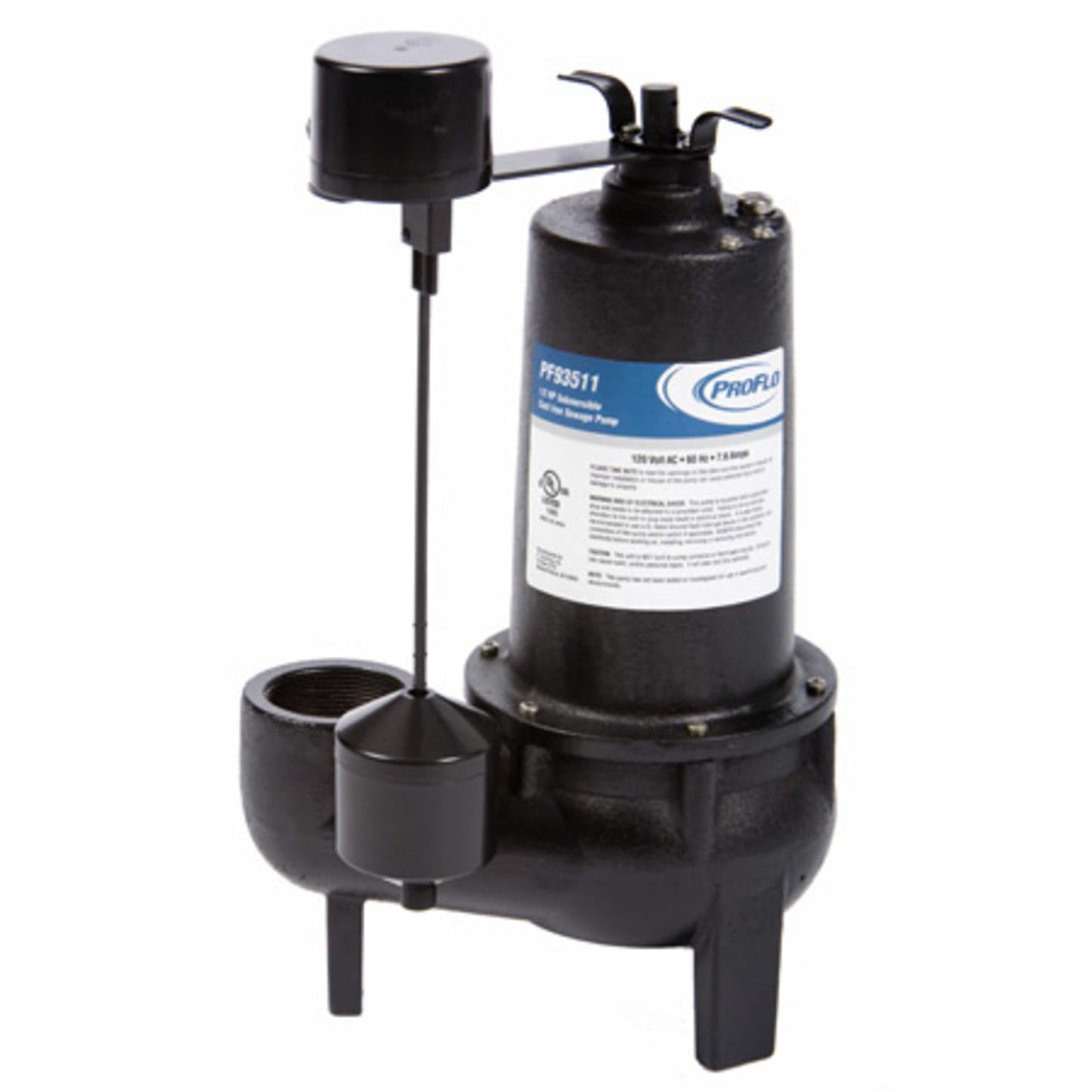 PROFLO PF93511 1/2 HP Cast Iron Sewage Pump with Vertical Switch - N/A
