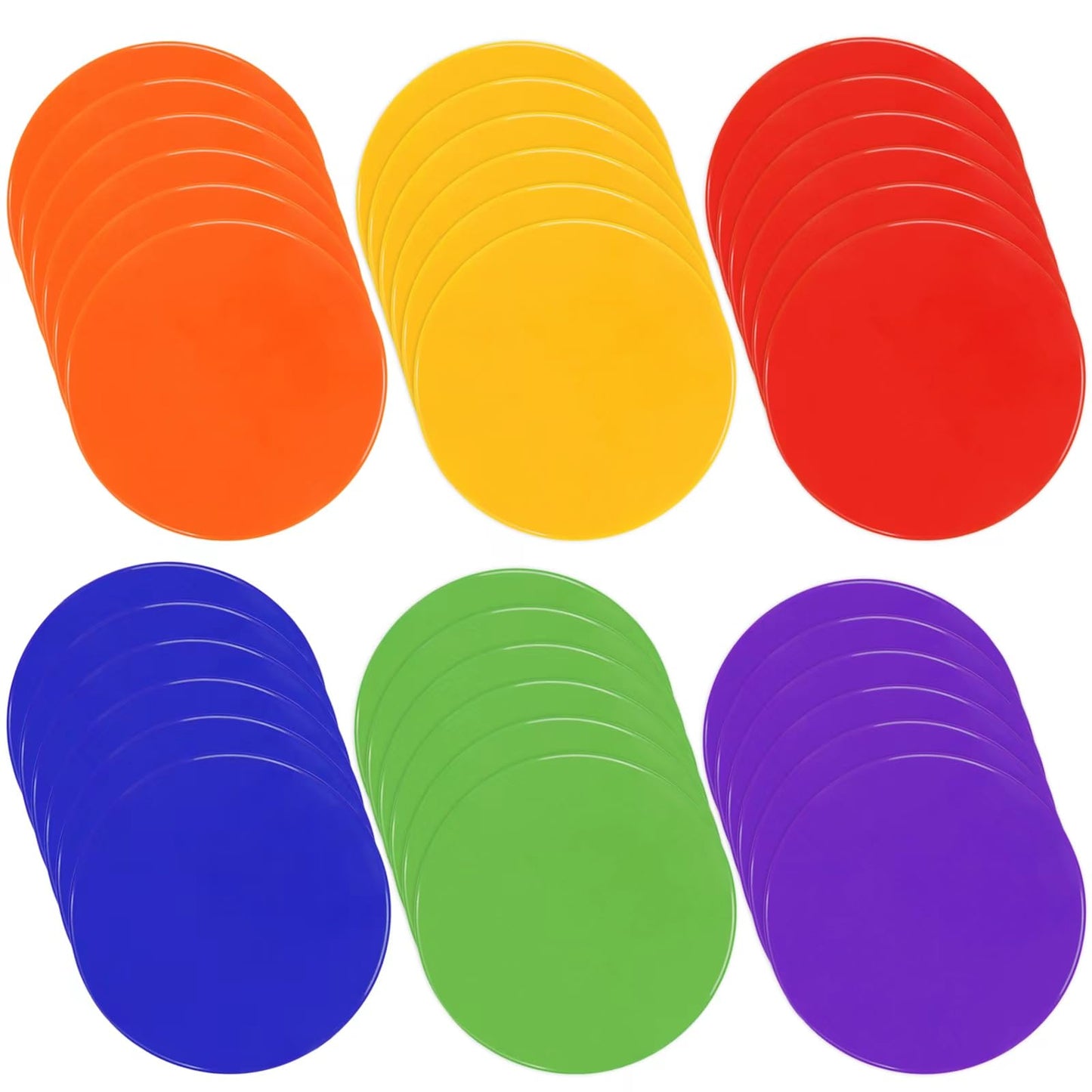 ZIECE Poly Spots Spot Markers for Gym Floor, 9inch 36 Pcs Flat Cones Non-Slip Rubber Floor Dots Circles for Sports Soccer Basketball Agility Training Dance Classroom