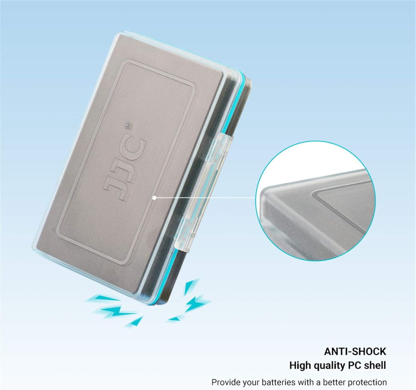 18650 6 18650 JJC Battery Case, Shockproof & Water-resistant Battery Storage Holder for x Battery, PC Shell Easy