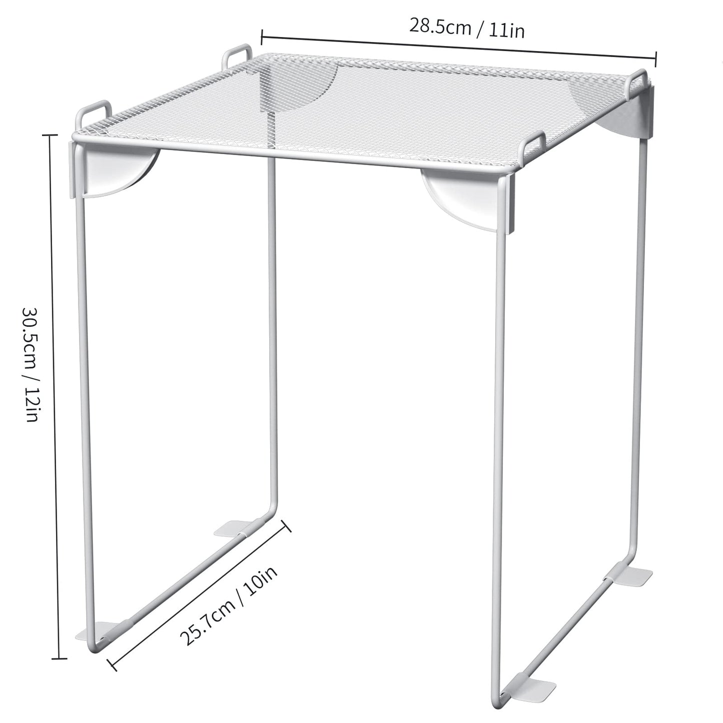 Neudeco Locker Organizer Kit, 4-Piece Set with Foldable Mesh Locker Shelf and Magnetic Pen Holders, Stackable Storage for School, Work & Gym Lockers, White