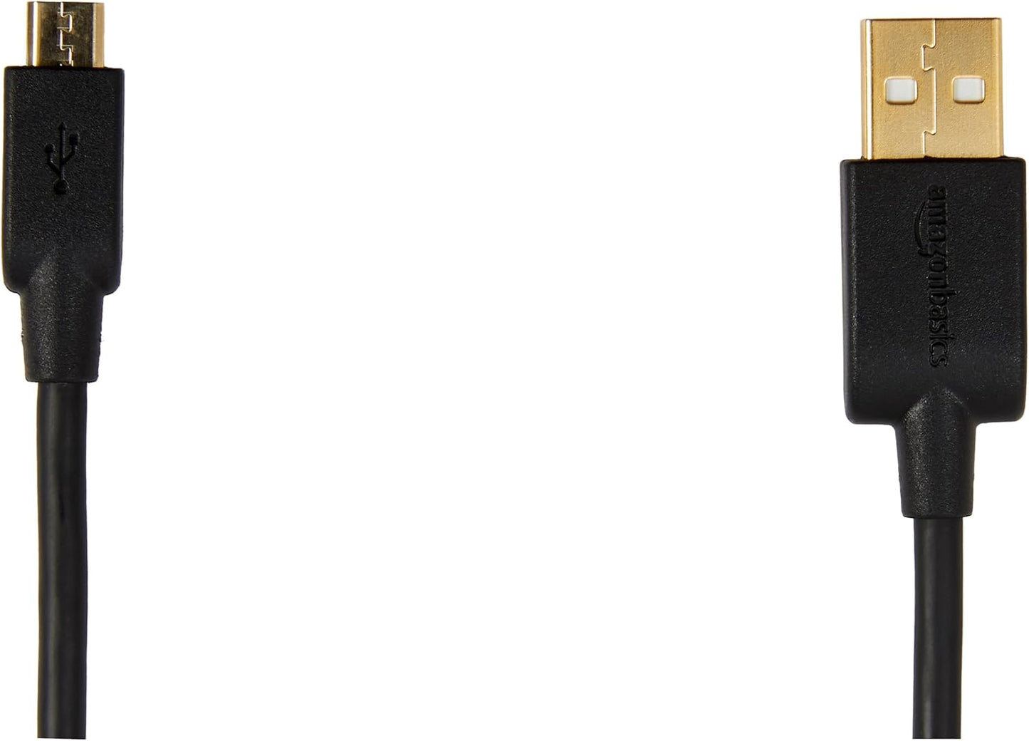 2-Pack 480Mbps 2.0, 6 Amazon Basics USB-A to Micro USB Cable, Android Charger, Transfer Speed, Gold-Plated Connectors