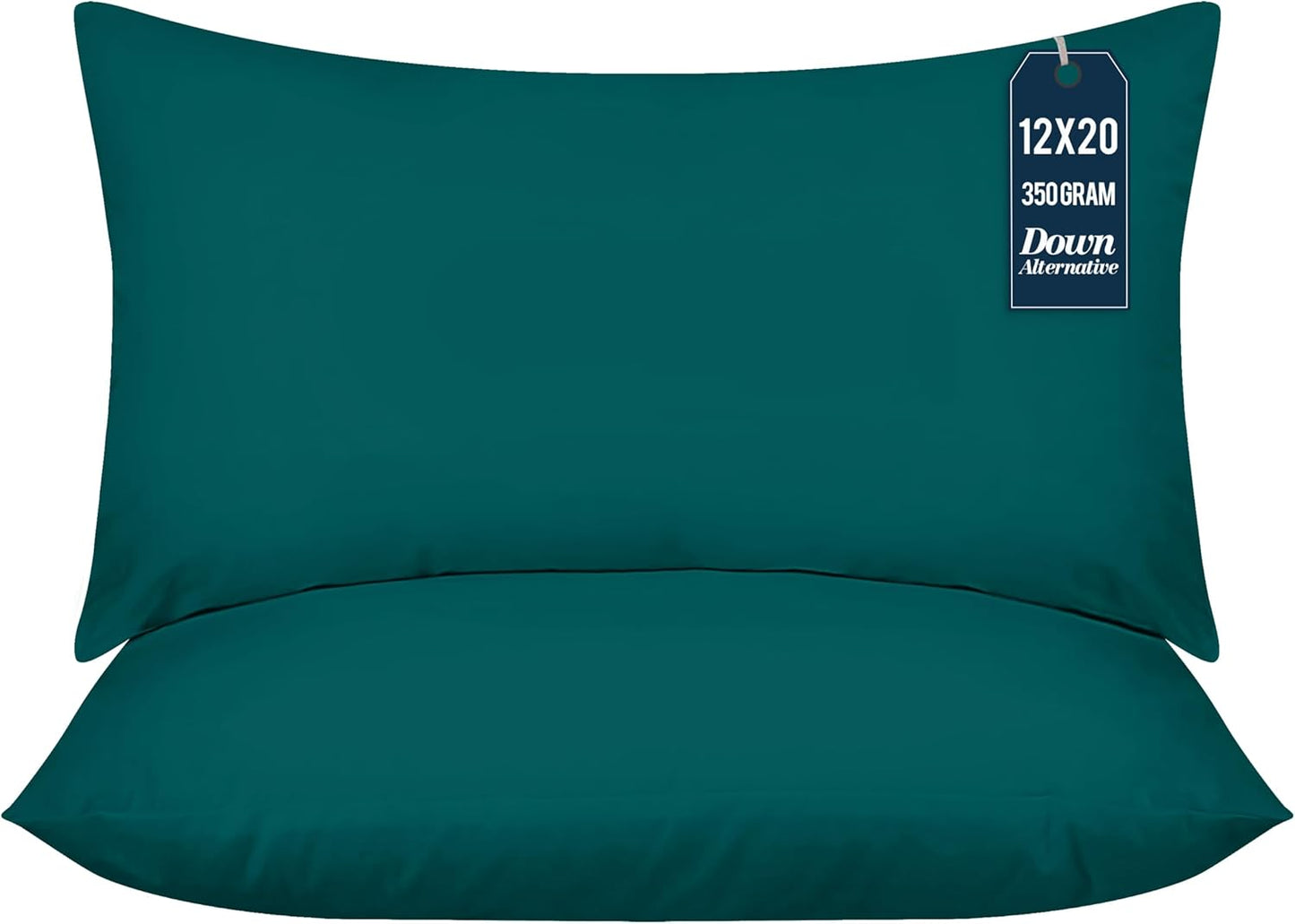 Utopia Bedding 12x20 Pillow Inserts - Set of 2 Dark Teal Decorative Throw Pillows | Soft & Fluffy Cushions for Bed, Sofa & Couch