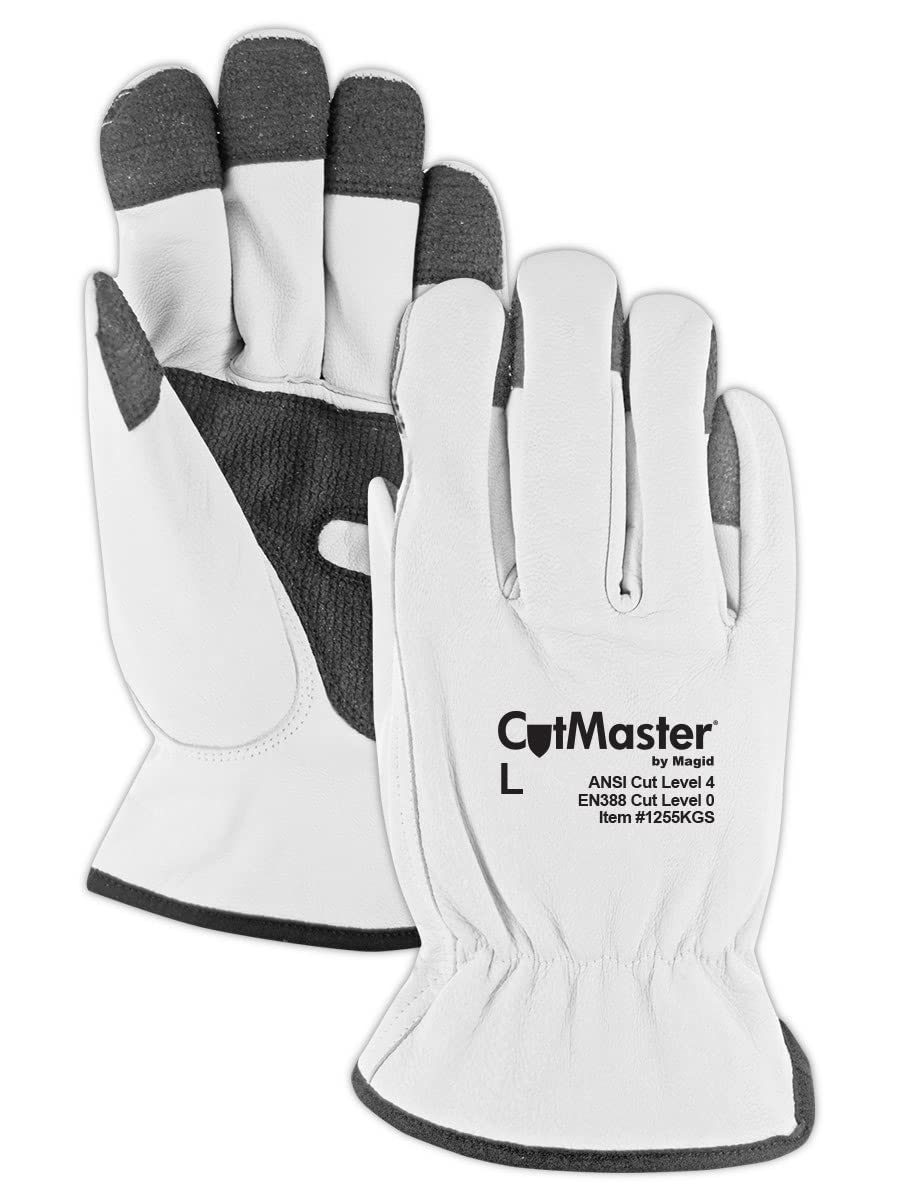 MAGID CutMaster ANSI A4 Leather Driver’s Glove with Keprotec, 6 Pairs, Size 11/2XL (1255KGS)