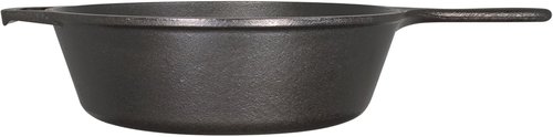 Lodge 5 Quart Pre-Seasoned Cast Iron Deep Skillet - Versatile Cooking for Oven, Stove & Grill - Black