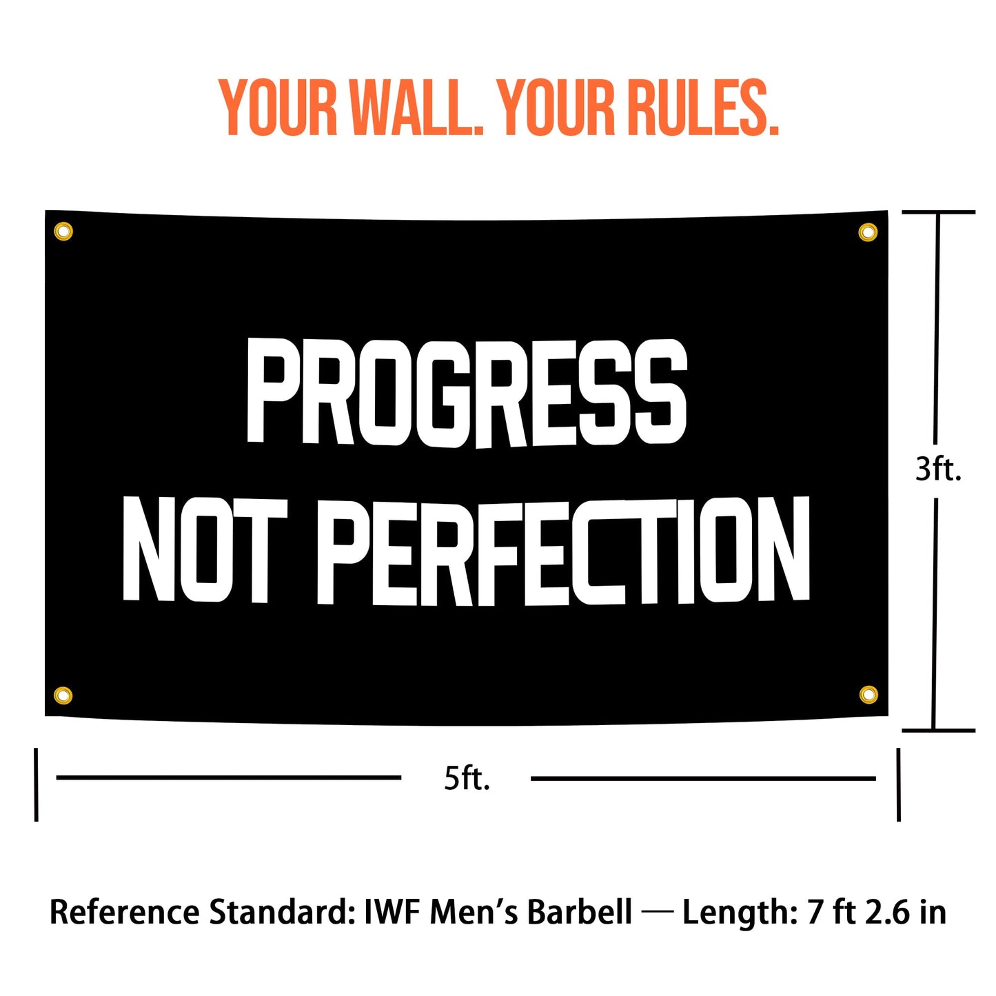 Eudaedom 5x3 FT Gym Banner for Wall Decor - Easy to Hang Inspirational Tapestry, Motivational Workout Flag for Home Garage Office Dorm, Stay Focused, Durable & Fade-Resistant