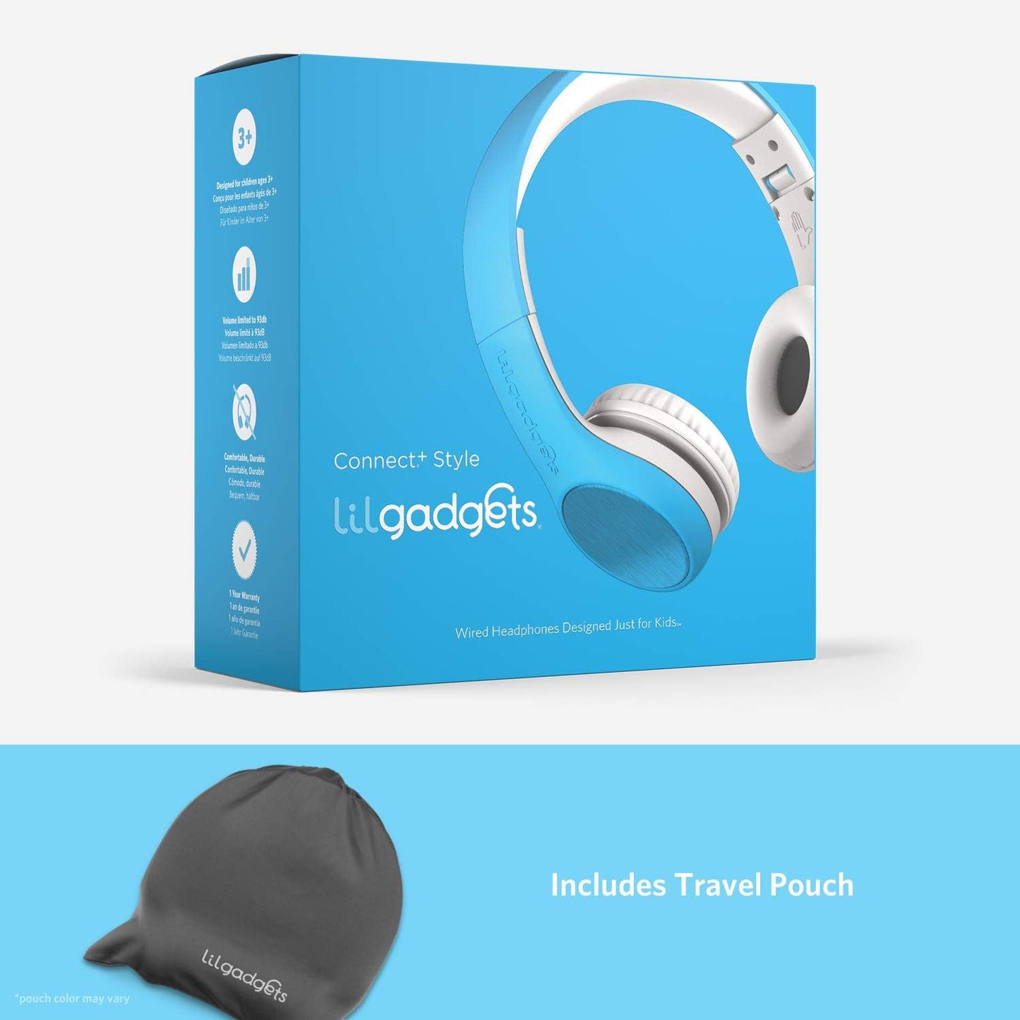 LilGadgets Connect+ Style On-Ear Kids Headphones with Microphone - SharePort Technology, SoftTouch Padding, Detachable