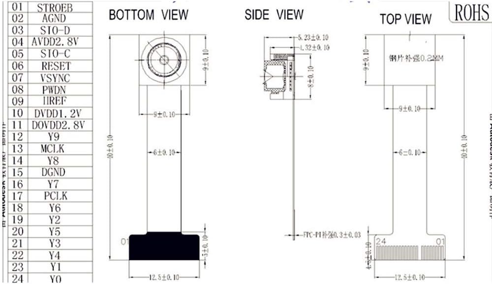 ESP32 OV2640 4 CM OV2640 2 24 Taidacent Cam Camera Module MINI Megapixel DVP Pin Interface YUV RGB JPEG Camera Breakout