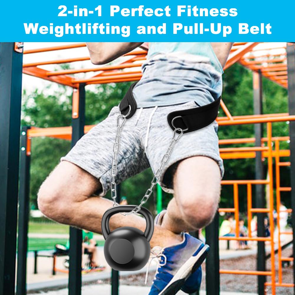 Dip Belt for Weightlifting,Weighted Pull Ups Belt with Chain,Weightlifting Belts for Men Women,Gym Workout Waist DipBelt for Weight Lifting,Squat,Training,Fitness Weight Belts
