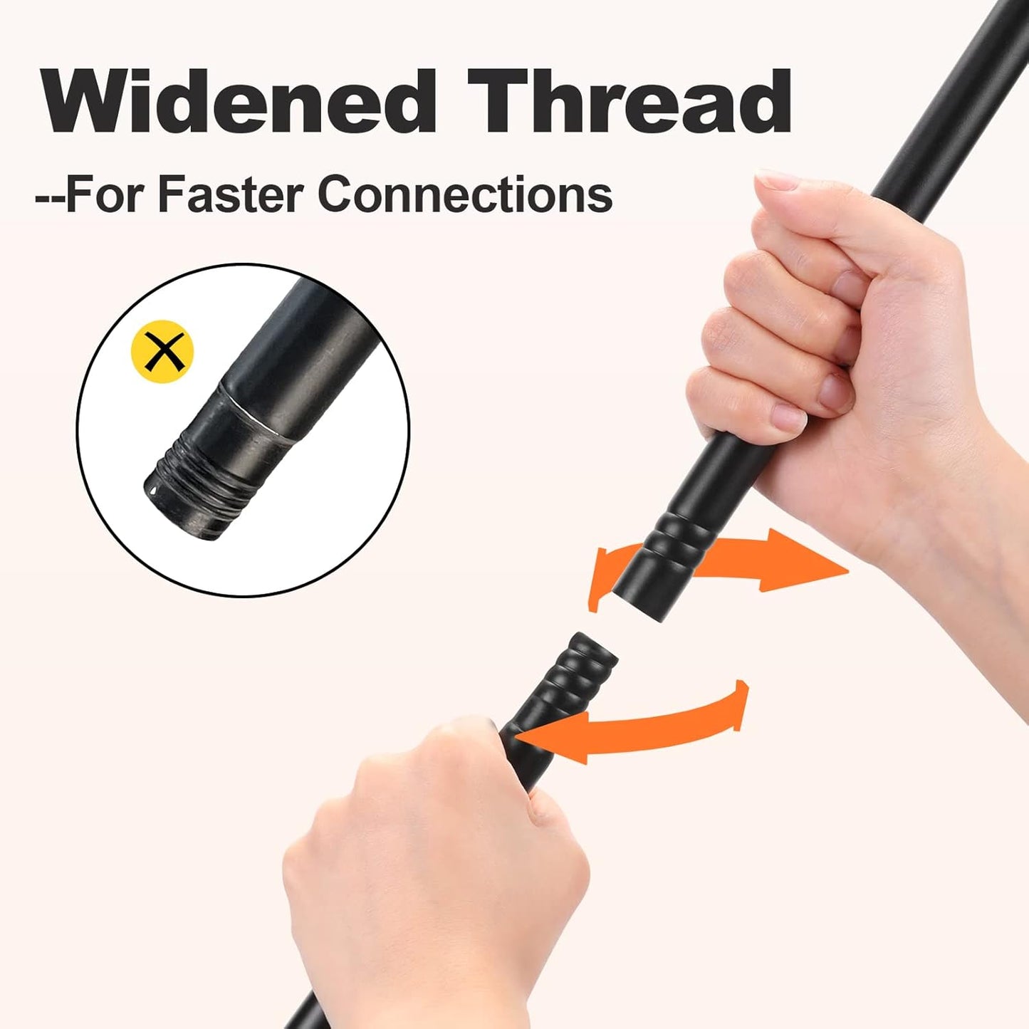 Skiennix Black Curtain Rods - Adjustable 36"-48" Decorative Drapery Rod for Bedroom & Living Room