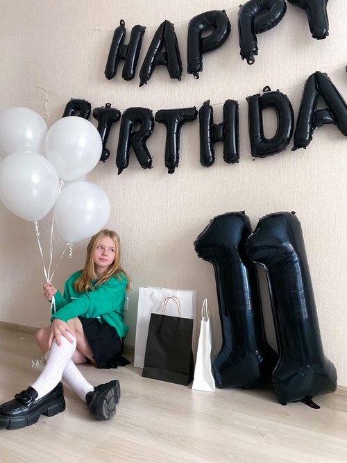 Black Number 11 Balloon - 40 Inch Birthday Decoration for 11th Birthday Parties | Perfect for Boys & Girls