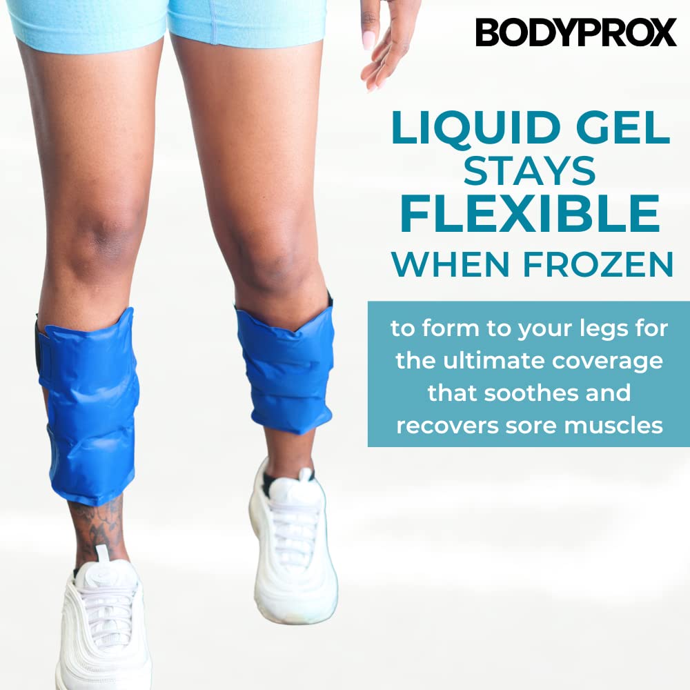 BODYPROX Shin Splint Ice Pack 2 Pack - Reusable Cold and Hot Wrap for Shin Splints Pain Relief, Flexible Ice Pack for Runners