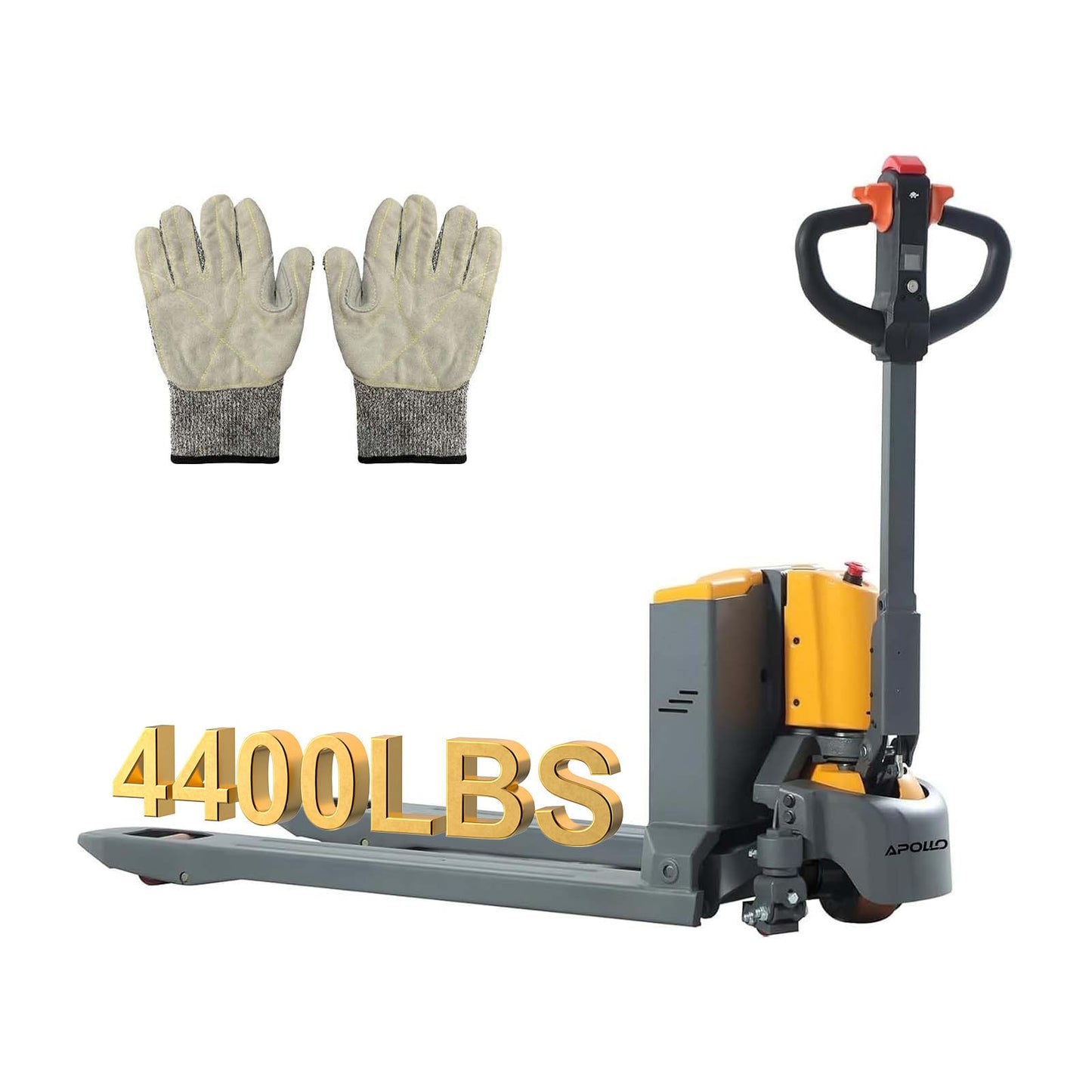 Apollo Full Electric Pallet Truck Lithium Power Pallet Jack Truck 4400lbs Capacity 48" L x 27" W Forks for Material Handling, Strong Torque for Climbing, Suitable for Warehouse, Supermarket, A-1038