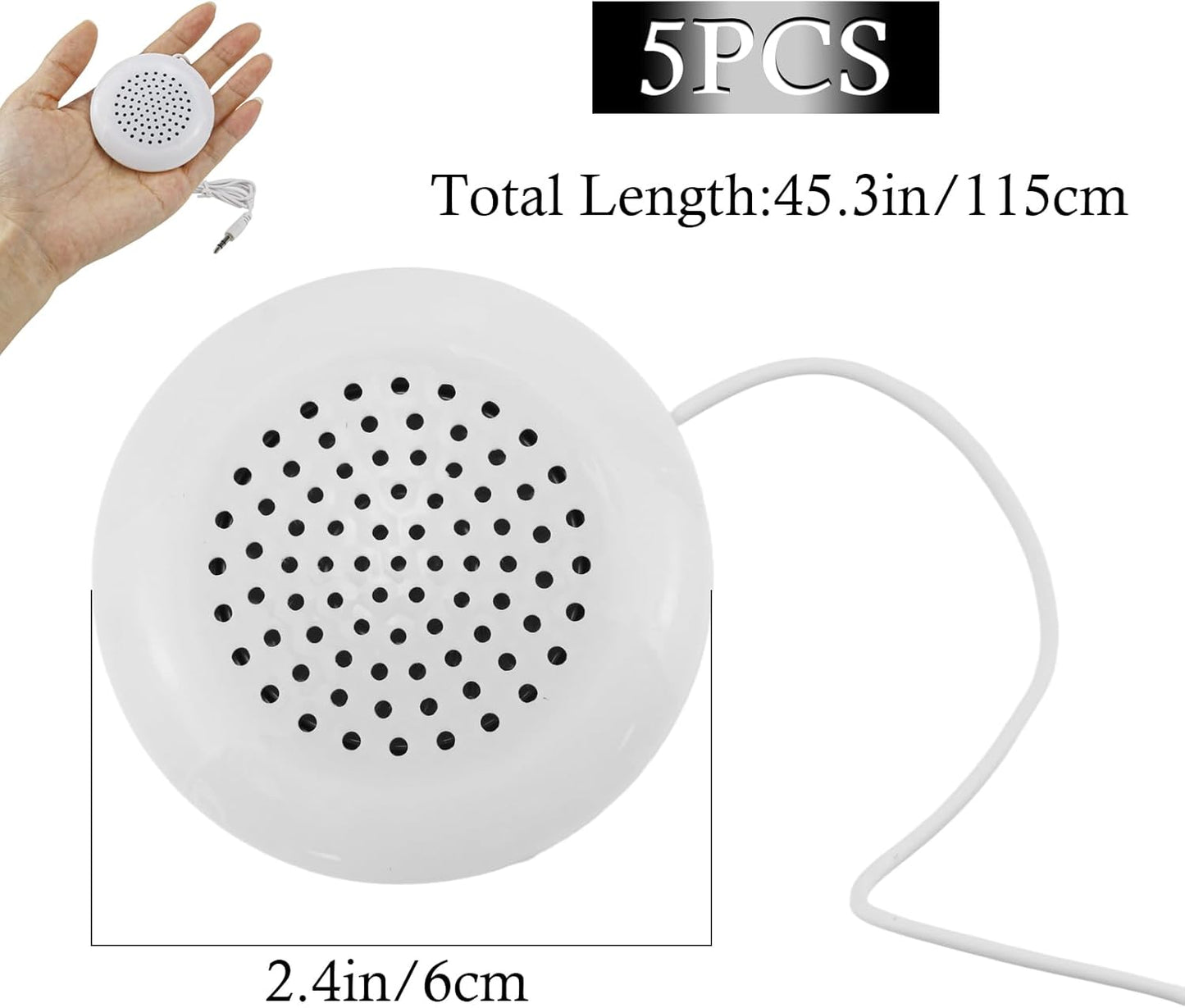 ZJIVQO 5 3.5mm MP3 Pcs Pillow Speaker, New Mini Stereo Speaker for Phone Portable CD