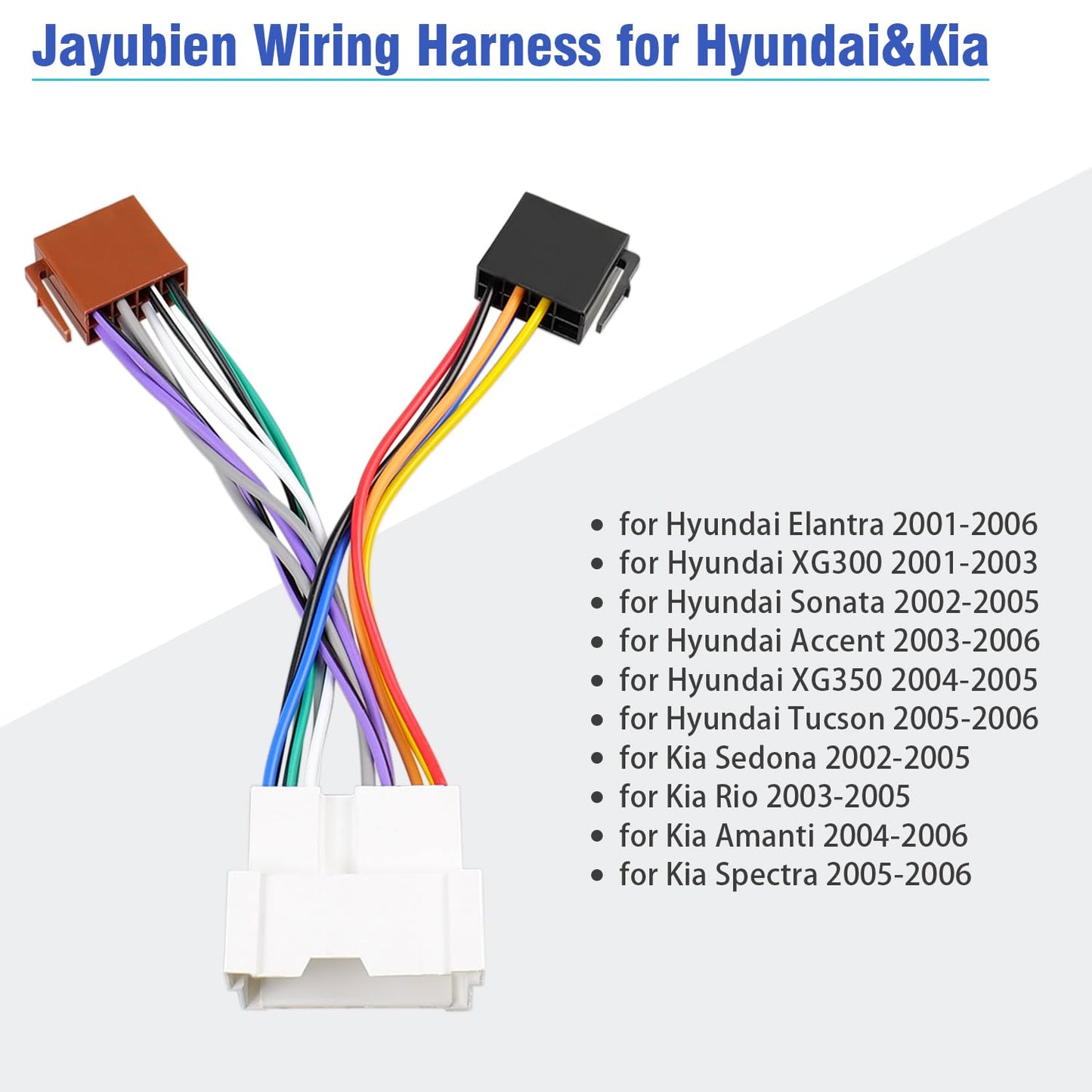 Connector,16Pin Radio Wiring Harness for Hyundai Stereo Car Radio Wire Harness Adapter Compatible with Elantra Sonata