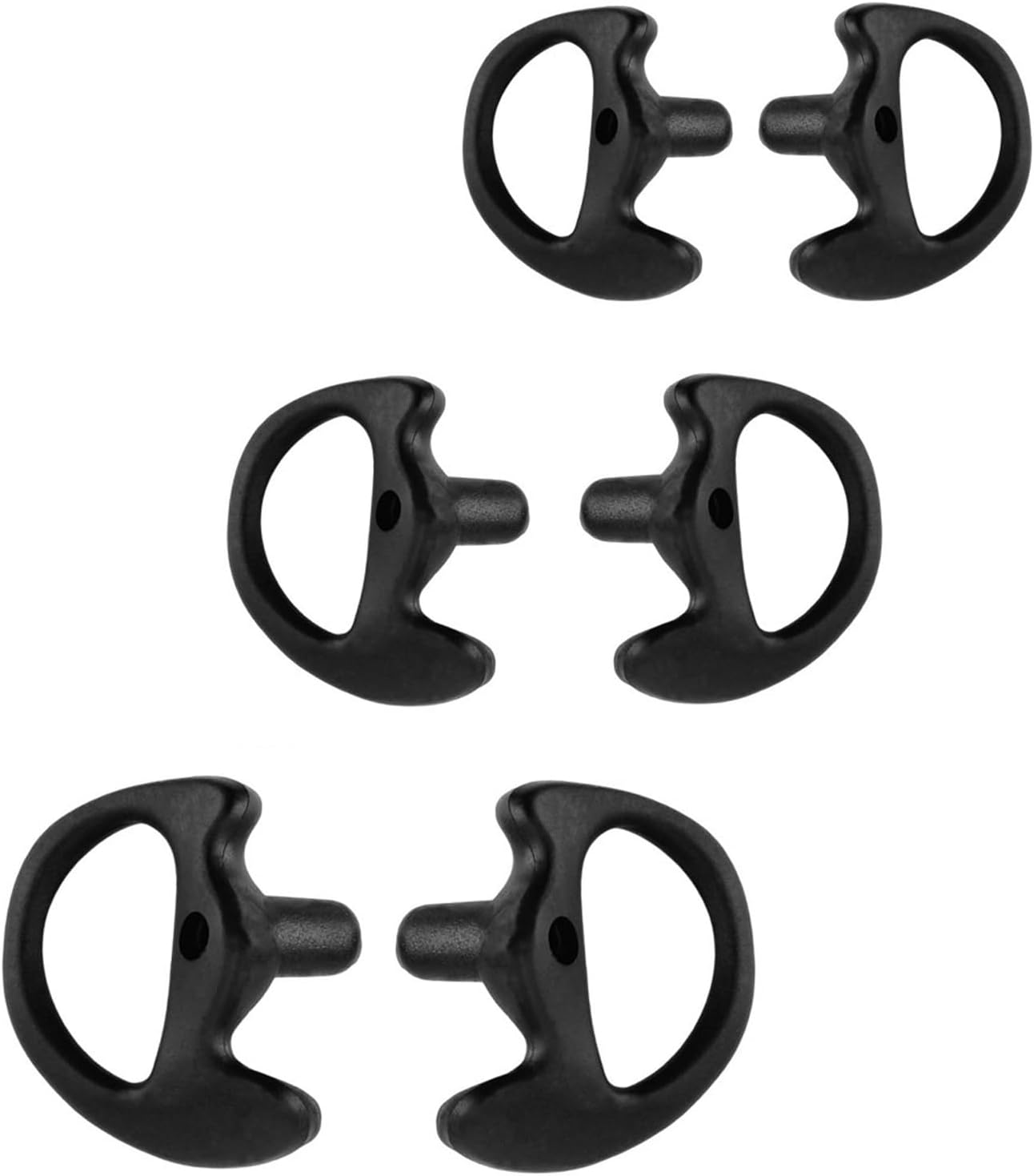 AIRSN M0torola 3 Replacement Earmold Earbud Earplug for Kenwood Two-Way Radio Air Acoustic Coil Tube Audio Kits (Black