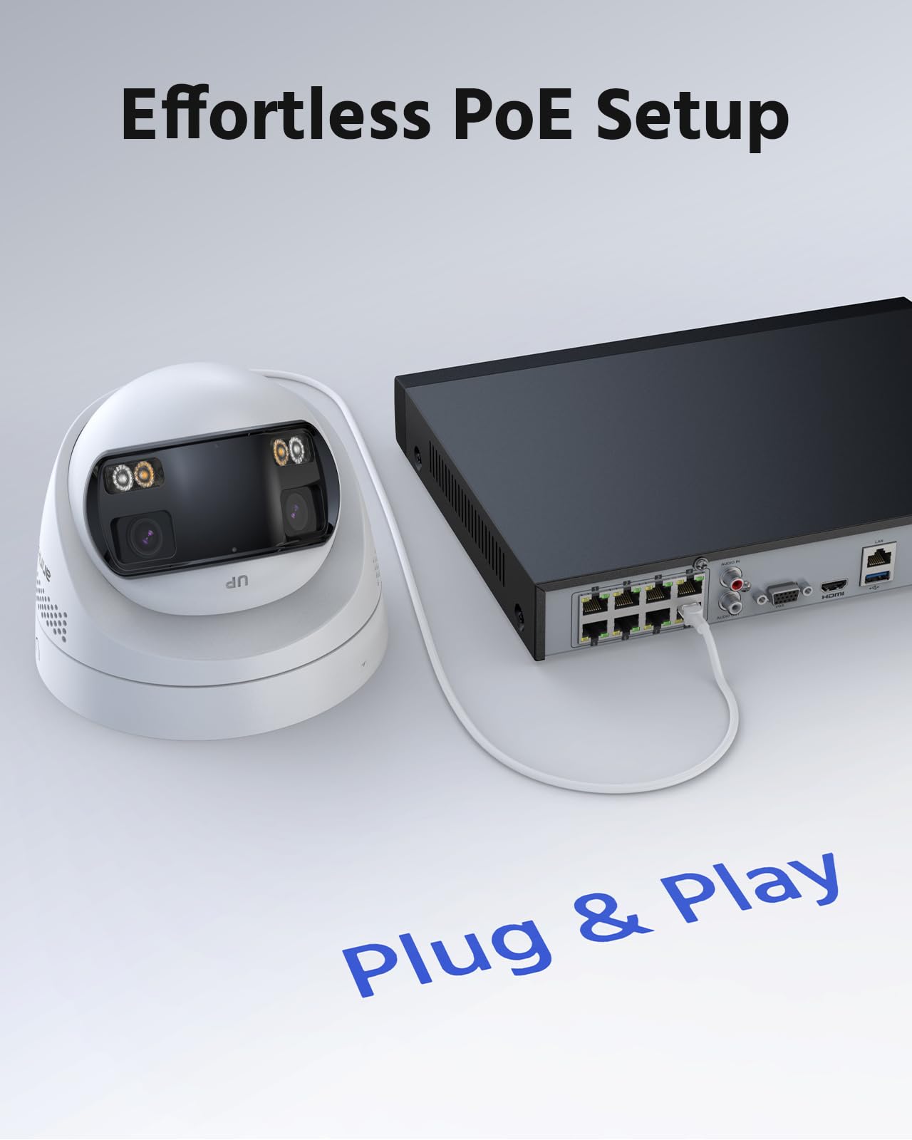 ANNKE 4K PoE Security Camera System with Dual Lens, 180° Wide Angle, 12MP H.265+ NVR with 2TB HDD, 4pcs 8MP Wired Surveillance IP Cameras Outdoor, Smart AI Human/Vehicle Detection, 2-Way Audio