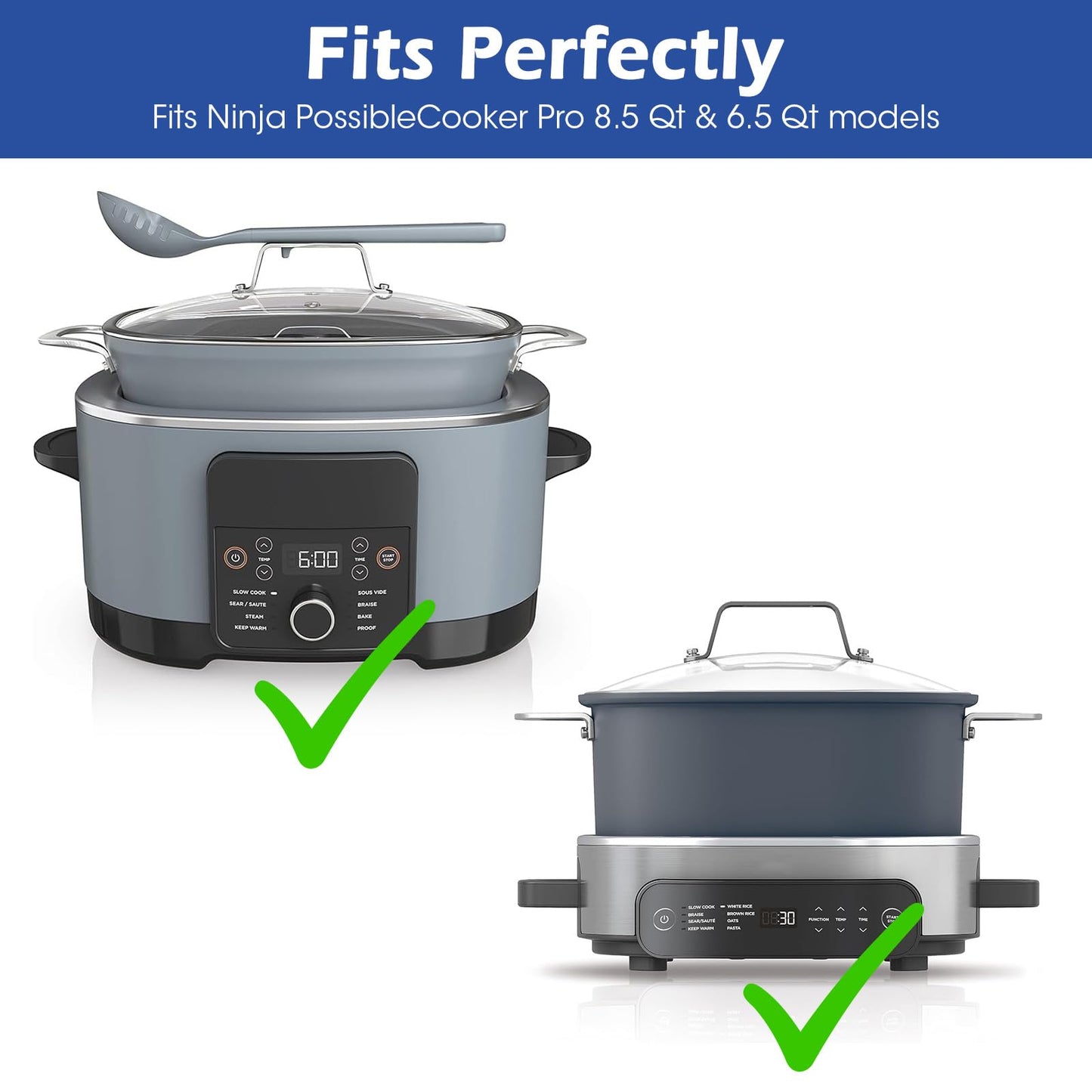 Silicone Lid Handle Cover for Ninja Crockpot Slow Cooker, for Ninja Foodi PossibleCooker Pro Silicone Lid Handle Cover, Sleeve, Holder,Glove,Grip,Kitchen Accessories,Heat-Resistant,No More Hand Burns