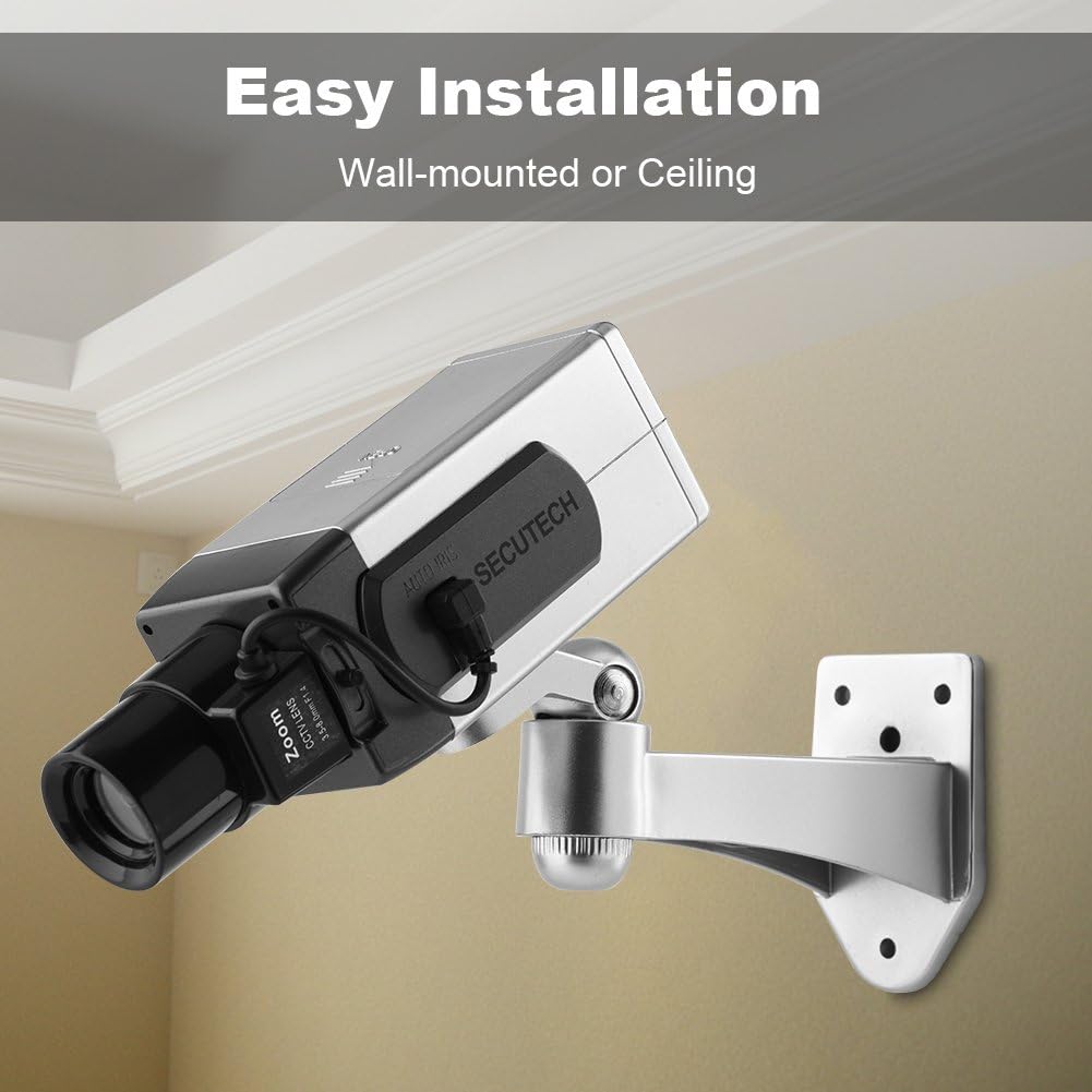 Serounder Dummy Dummy Security Camera, Fake Security Camera with Motion Sensor Light Fake Surveillance Security Camera