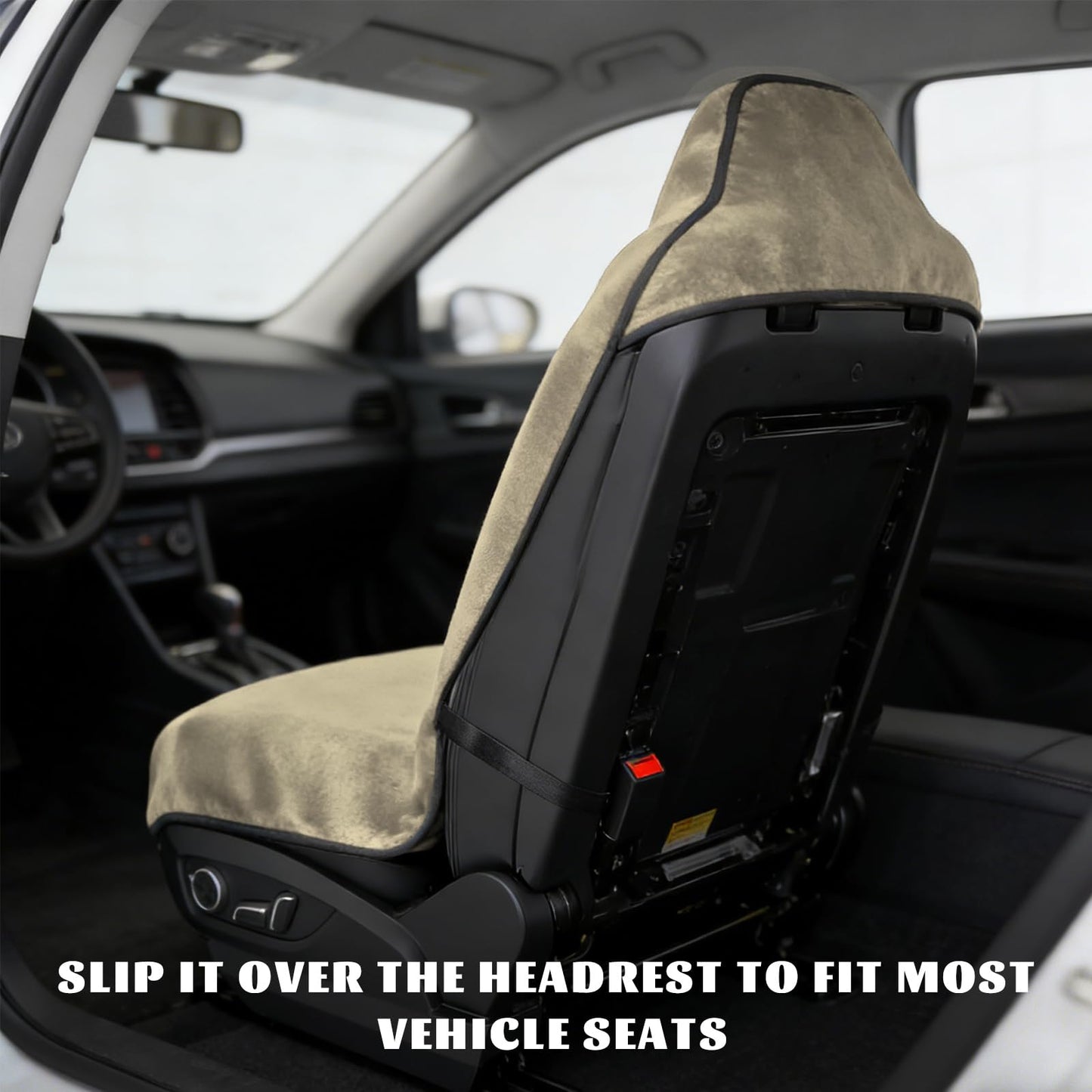 Rdxcv Car Towel Seat Cover, Waterproof Non-Slip Carseat Protector for Post Gym Workout Swimming Running, Sweatproof Front Seat Protective Cover Washable Pad for Cars Trucks SUVs (Beige)