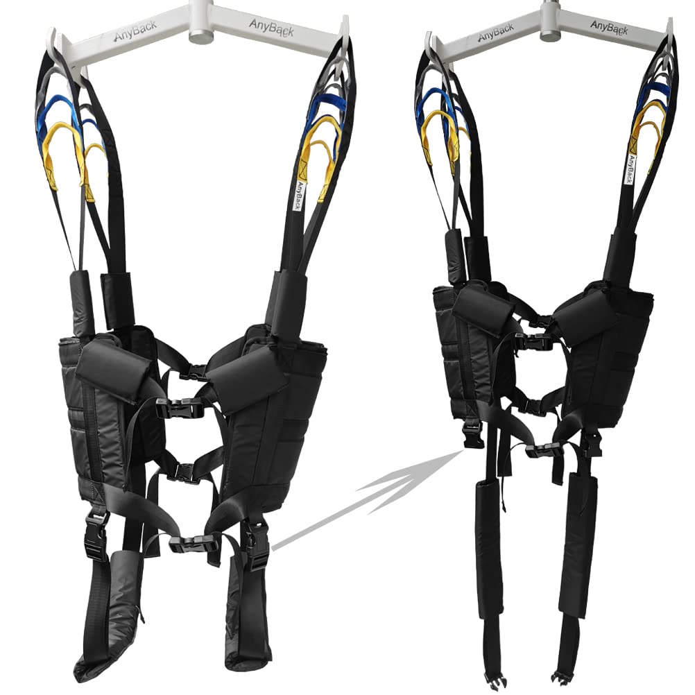 Patient Lift Sling Medical Aid Standing Transfer Belt Walking Strap Heavy Duty Carrier Fold Up Full Body Get Up Sit to Stand Assist for Elderly Senior AnyBack Black