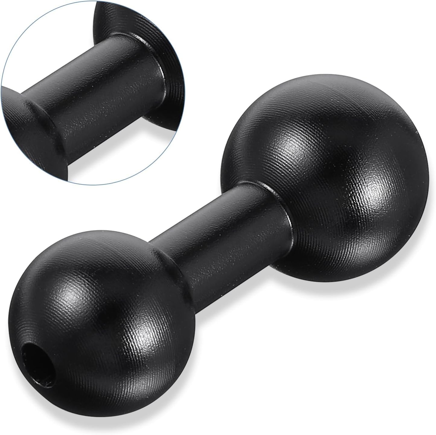 Exircy 20mm 17mm 17mm Aluminum Ball to Ball Adapter Extension Connector, Black Balls Mount Arm for GPS Devices