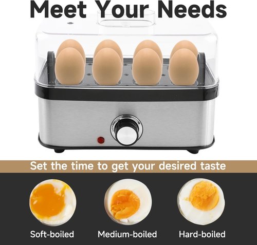 Electric Egg Cooker Rapid - 8 Egg Capacity for Perfect Hard Boiled, Soft Boiled, Poached & Scrambled Eggs