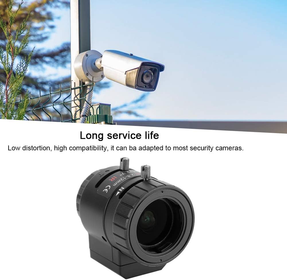 Mimdixy 3MP 2.8-12mm Camera Lens,HD Auto Aperture Zoom Focal Length Security Camera Lens High Definition Low Distortion