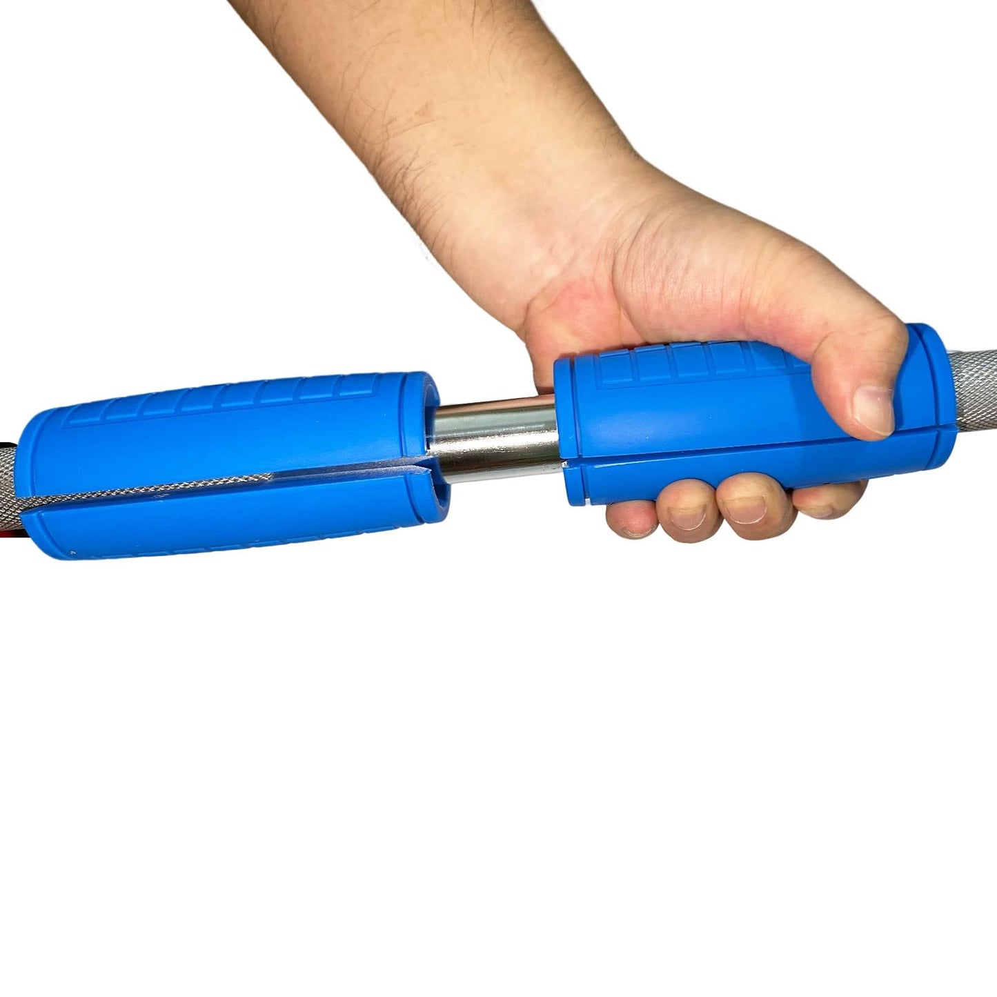 qibylift Pull Up Thick Bar Adapter, Weight Grips Bar Fit for Standard Barbell - Dumbell Handles, Silicone Rubber Barbell Grips for Weight Lifting Cable Attachments & Fitness Training (Blue)