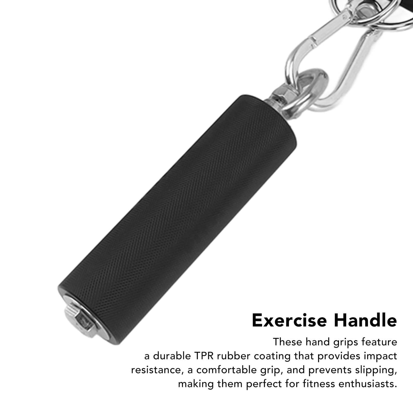Yuecoom TPR Anti-Slip Pull Up Handles (1 Pair) - Heavy Duty Rubber Coated Gym Cable Handles for Lat Pulldown, Home Gym Equipment, Strength Training Accessories - Universal Attachment for Ropes/Straps